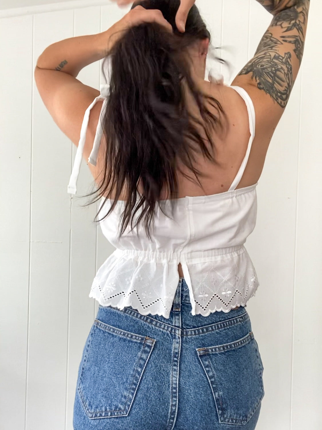 S Handmade Upcycled Tie Strap Tank Top