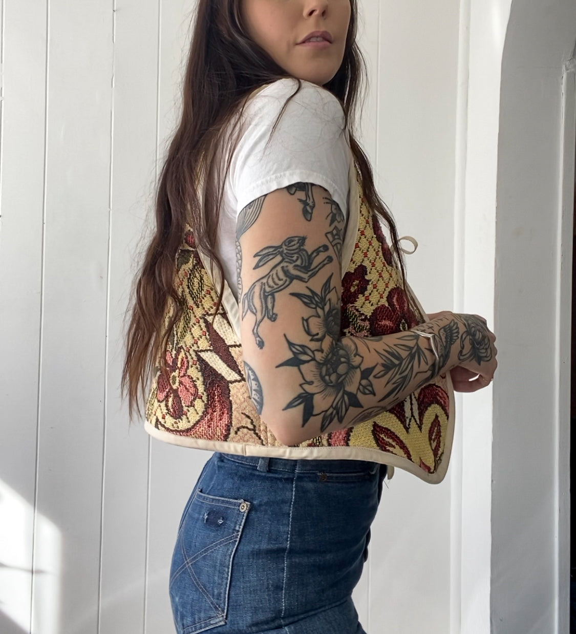 Upcycled Tie-Front Vest