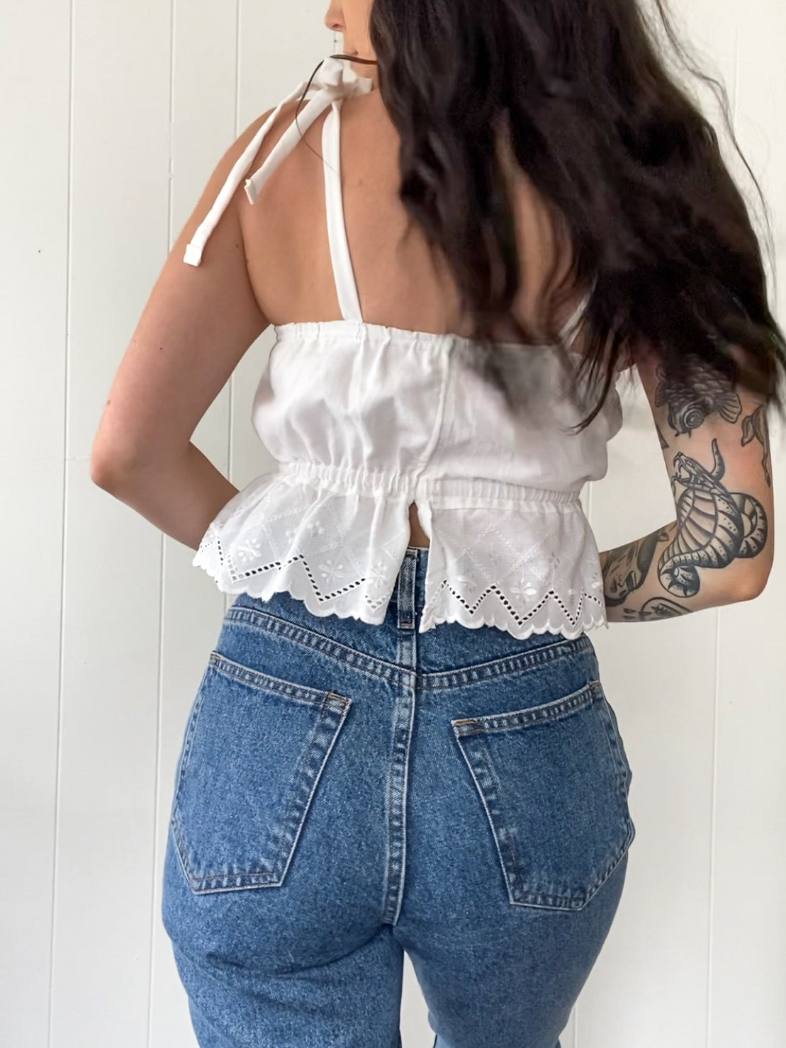 S Handmade Upcycled Tie Strap Tank Top