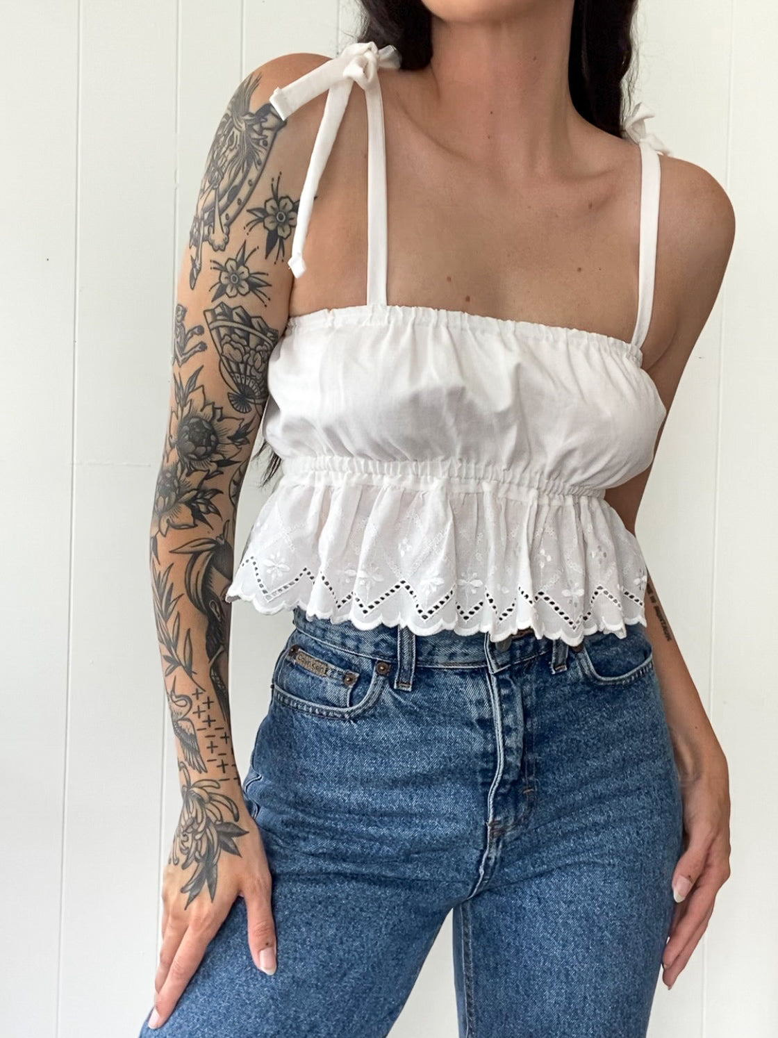 S Handmade Upcycled Tie Strap Tank Top