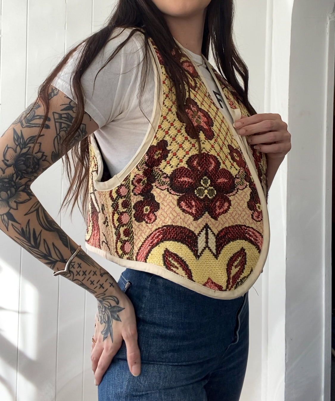 Upcycled Tie-Front Vest