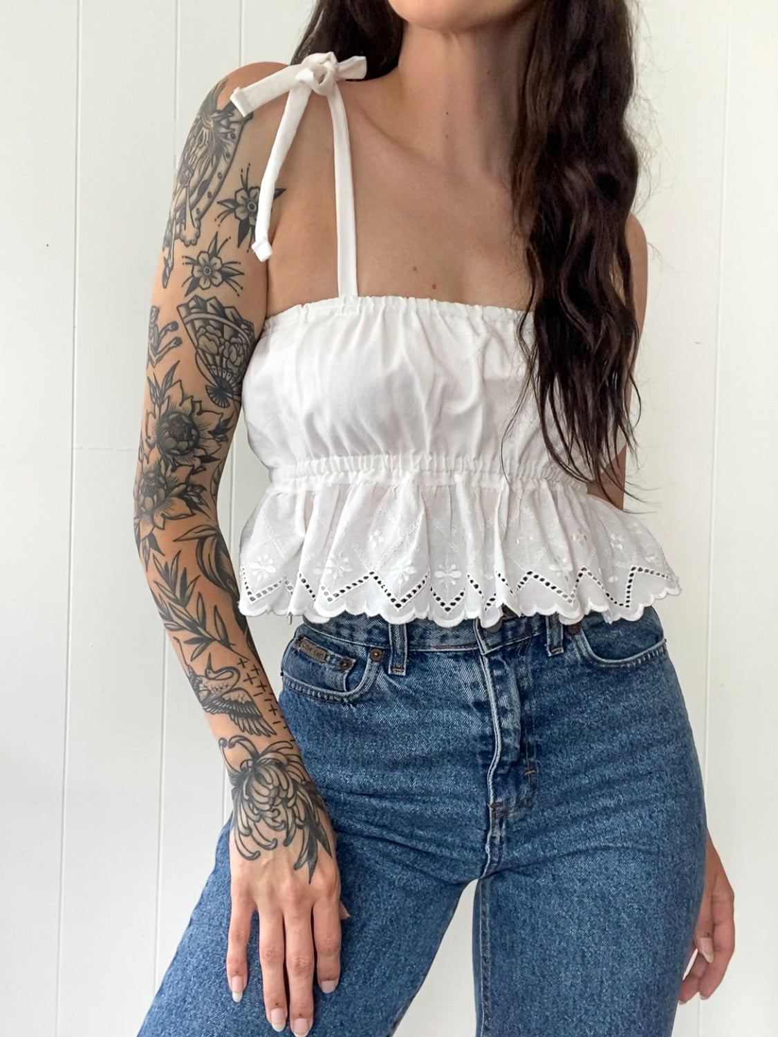S Handmade Upcycled Tie Strap Tank Top