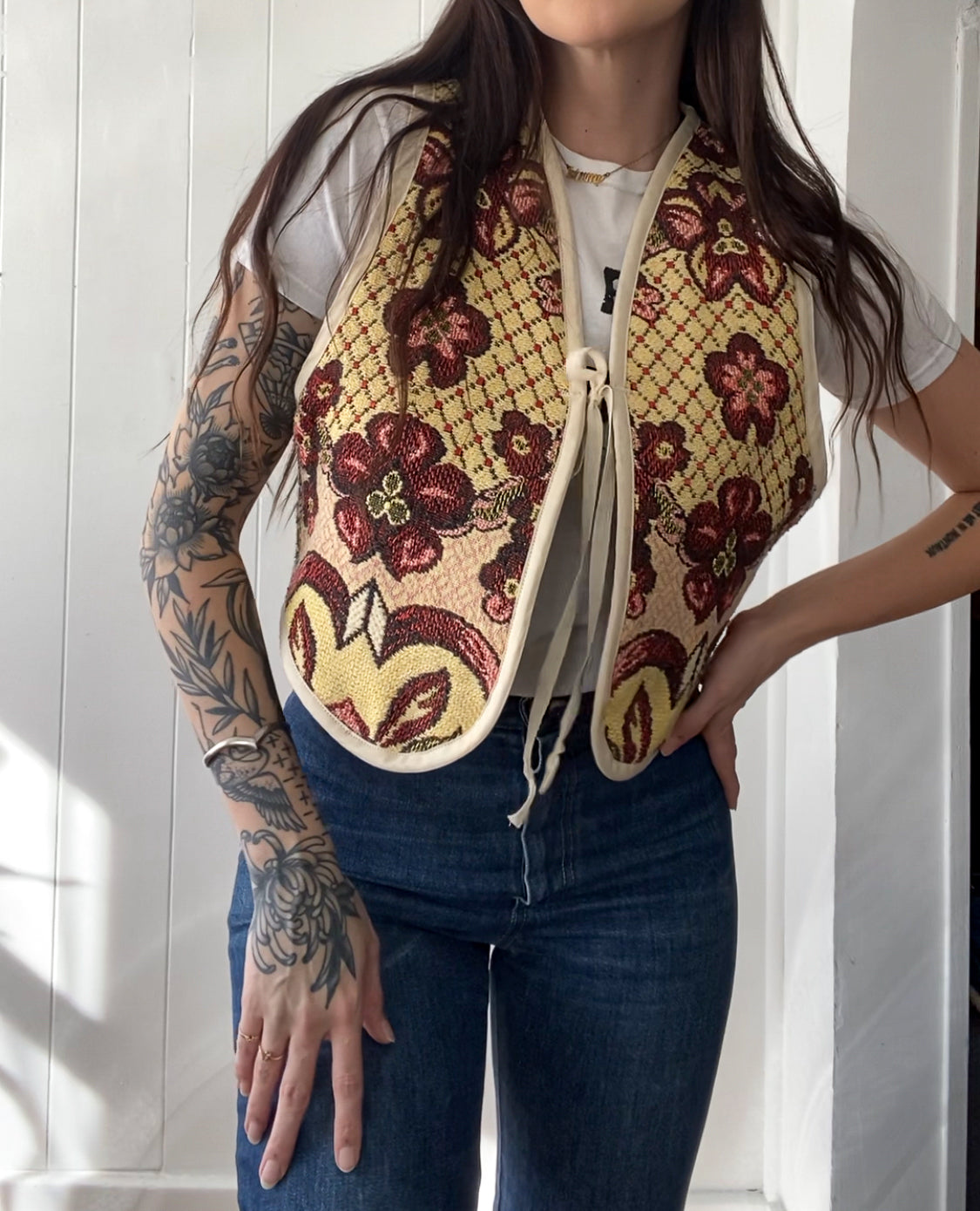 Upcycled Tie-Front Vest