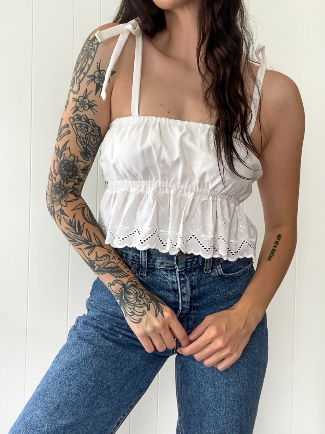 S Handmade Upcycled Tie Strap Tank Top