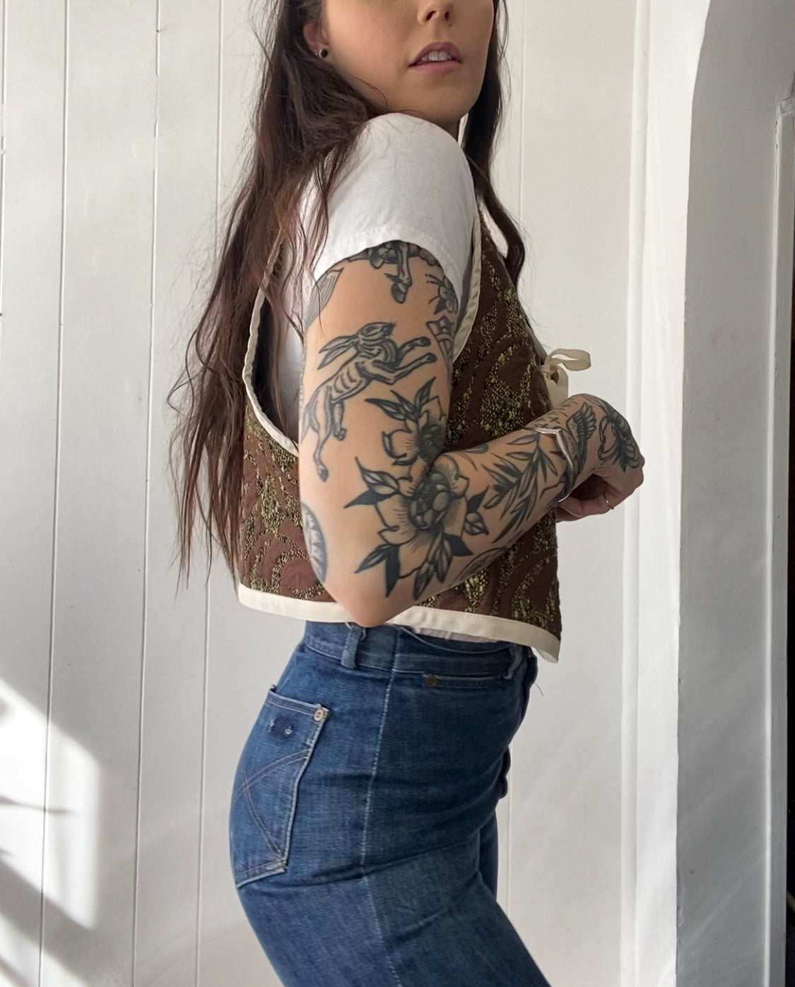 Upcycled Tie-Front Vest