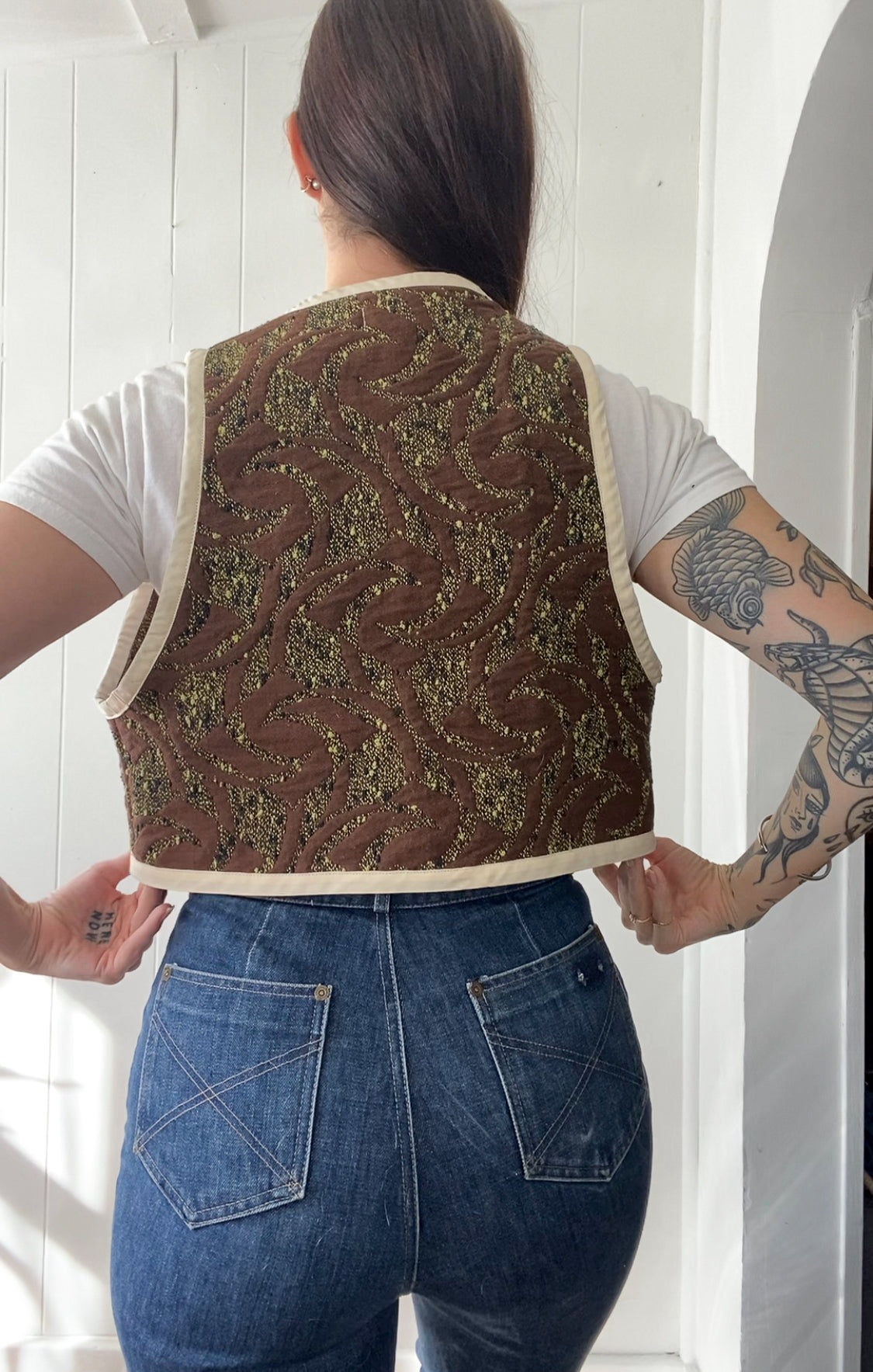 Upcycled Tie-Front Vest