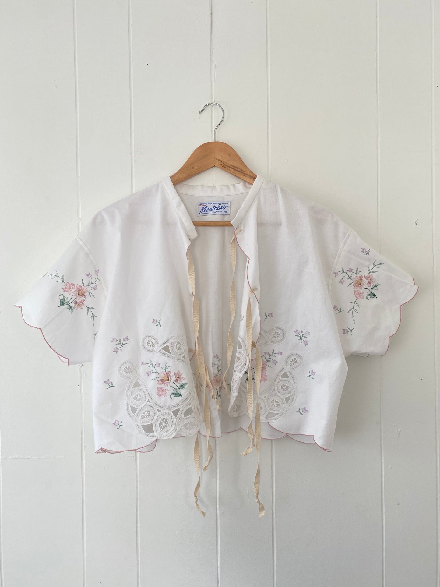 Upcycled Tie Front Horseshoe Blouse