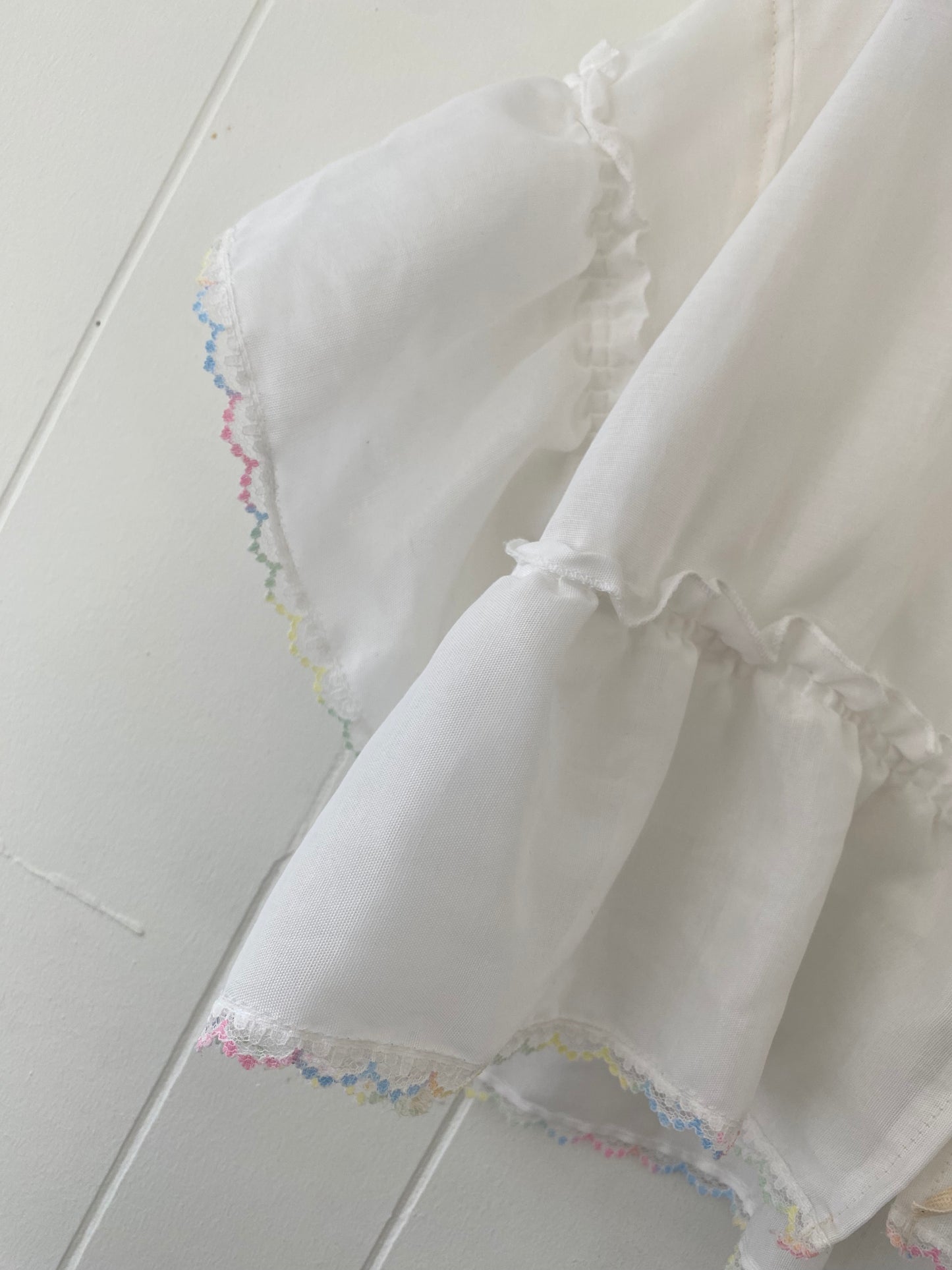 Upcycled Tie Front Blouse (Rainbow Hem!)
