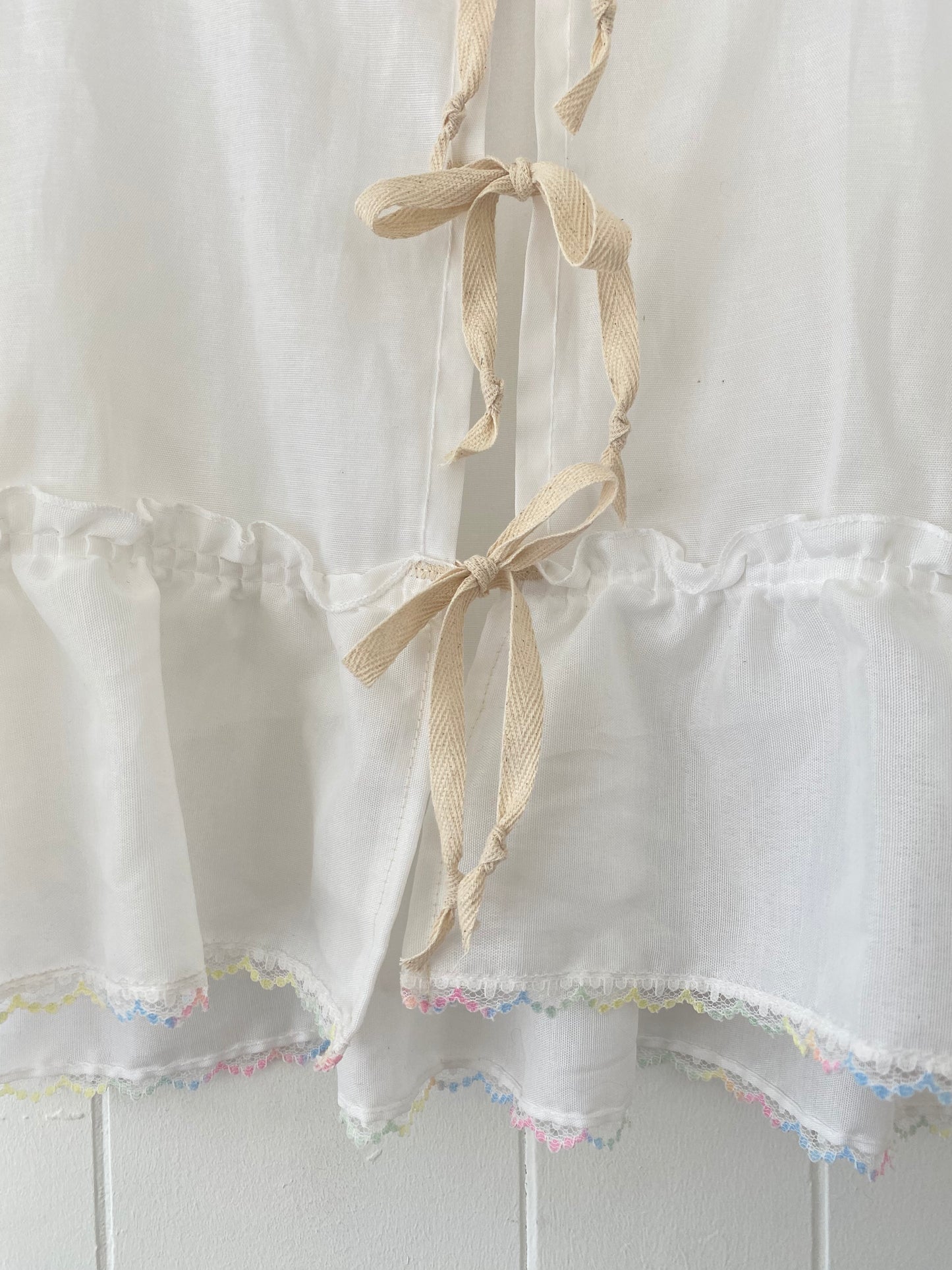Upcycled Tie Front Blouse (Rainbow Hem!)