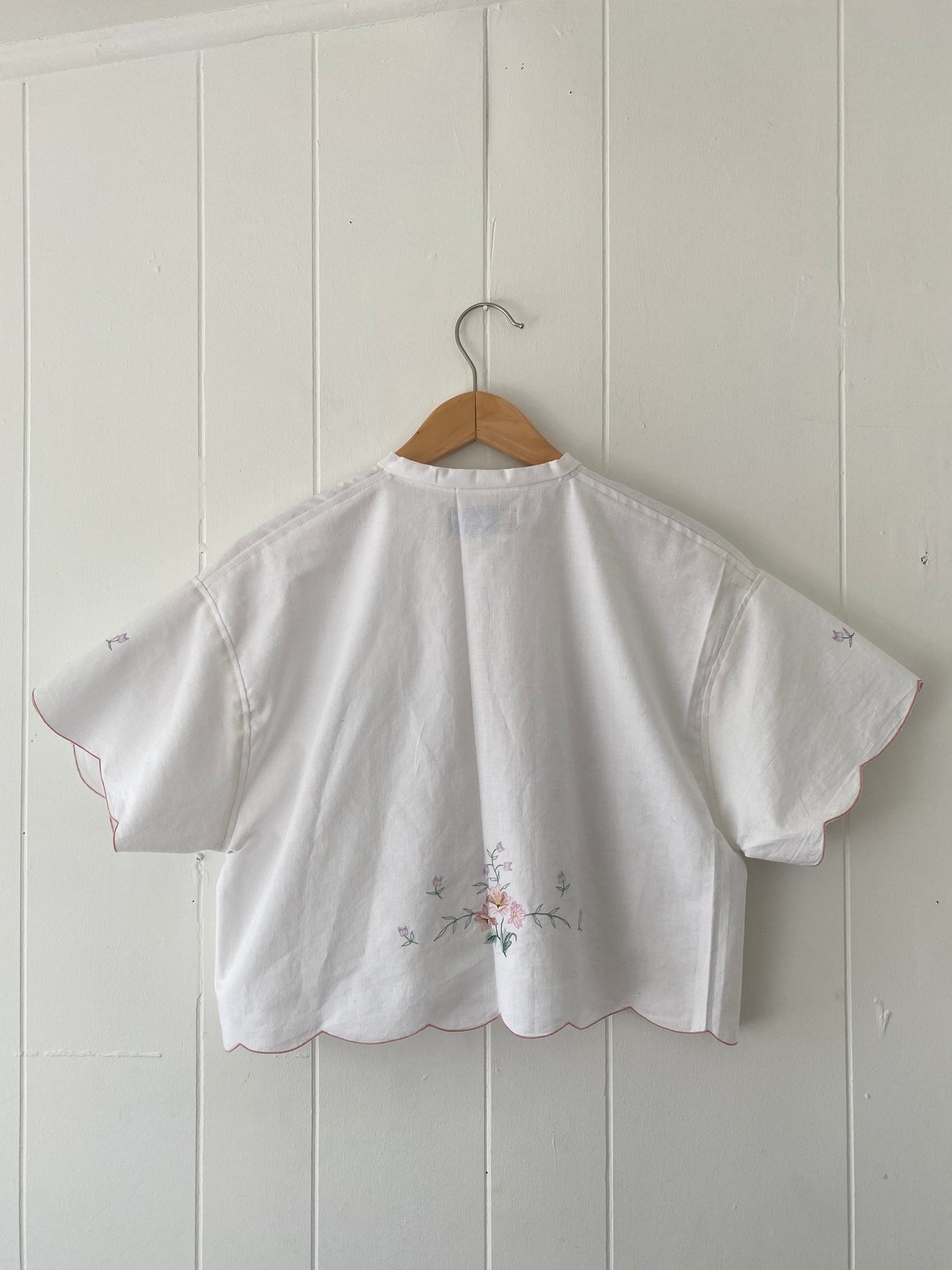 Upcycled Tie Front Horseshoe Blouse
