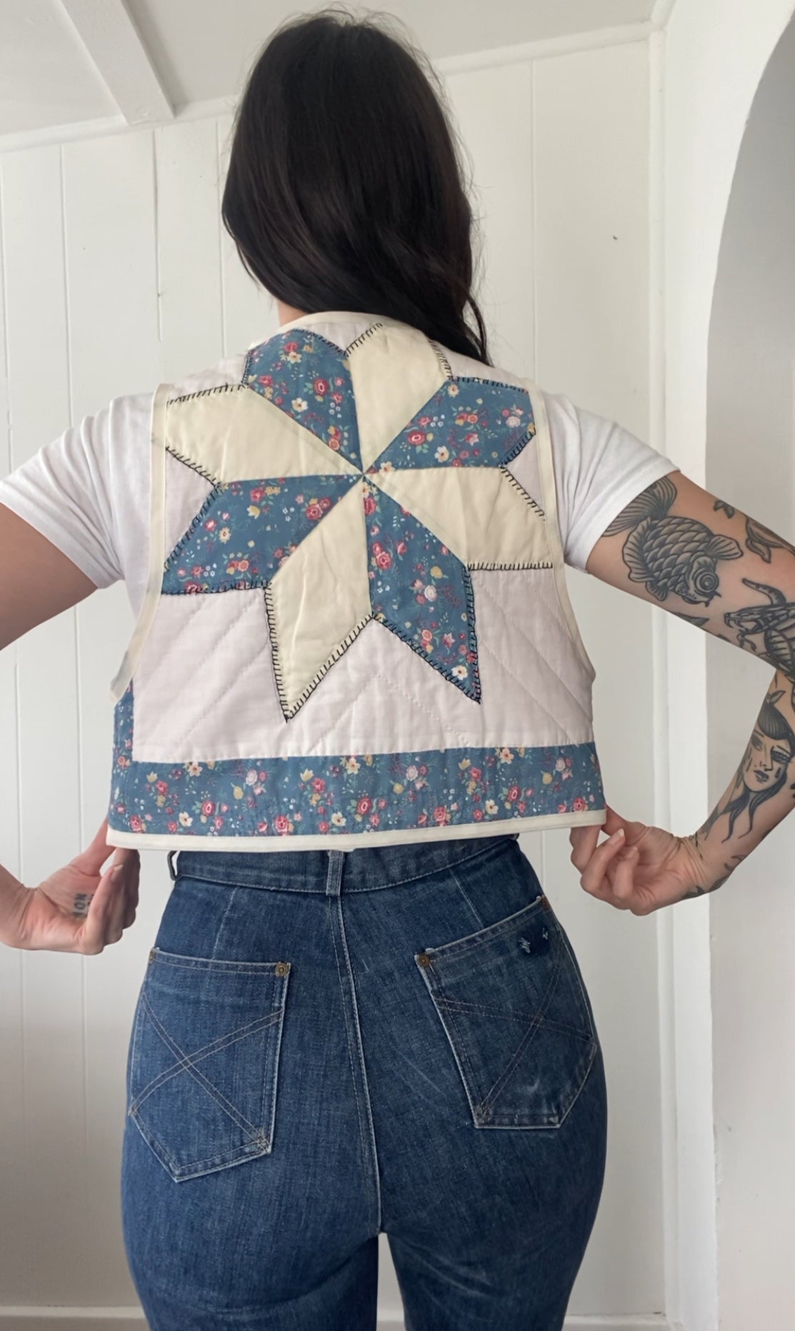 Upcycled Tie Front Quilt Vest