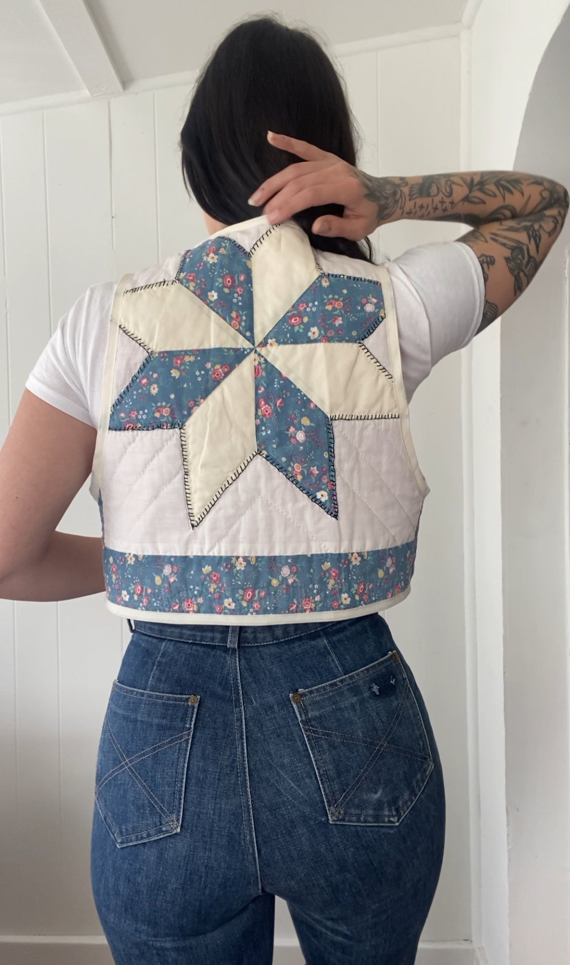Upcycled Tie Front Quilt Vest