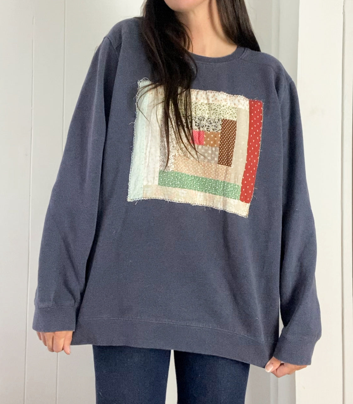 XL Vintage Quilt Block Crewneck