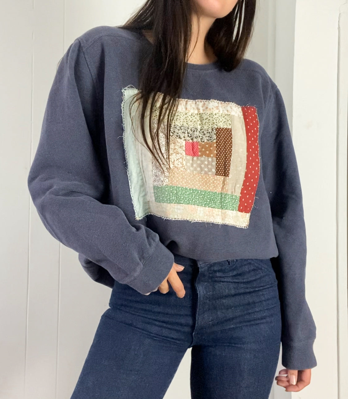 XL Vintage Quilt Block Crewneck