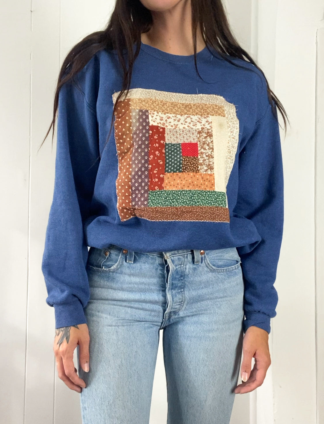 M Vintage Quilt Block Crewneck