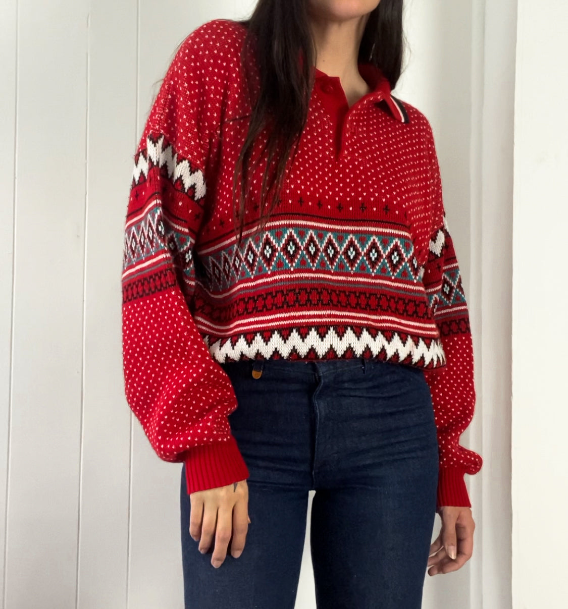 XL Vintage Festive Sears Grandpa Sweater