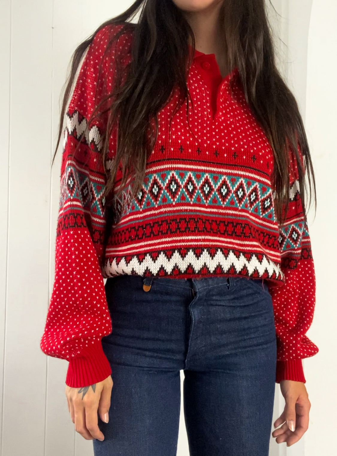 XL Vintage Festive Sears Grandpa Sweater