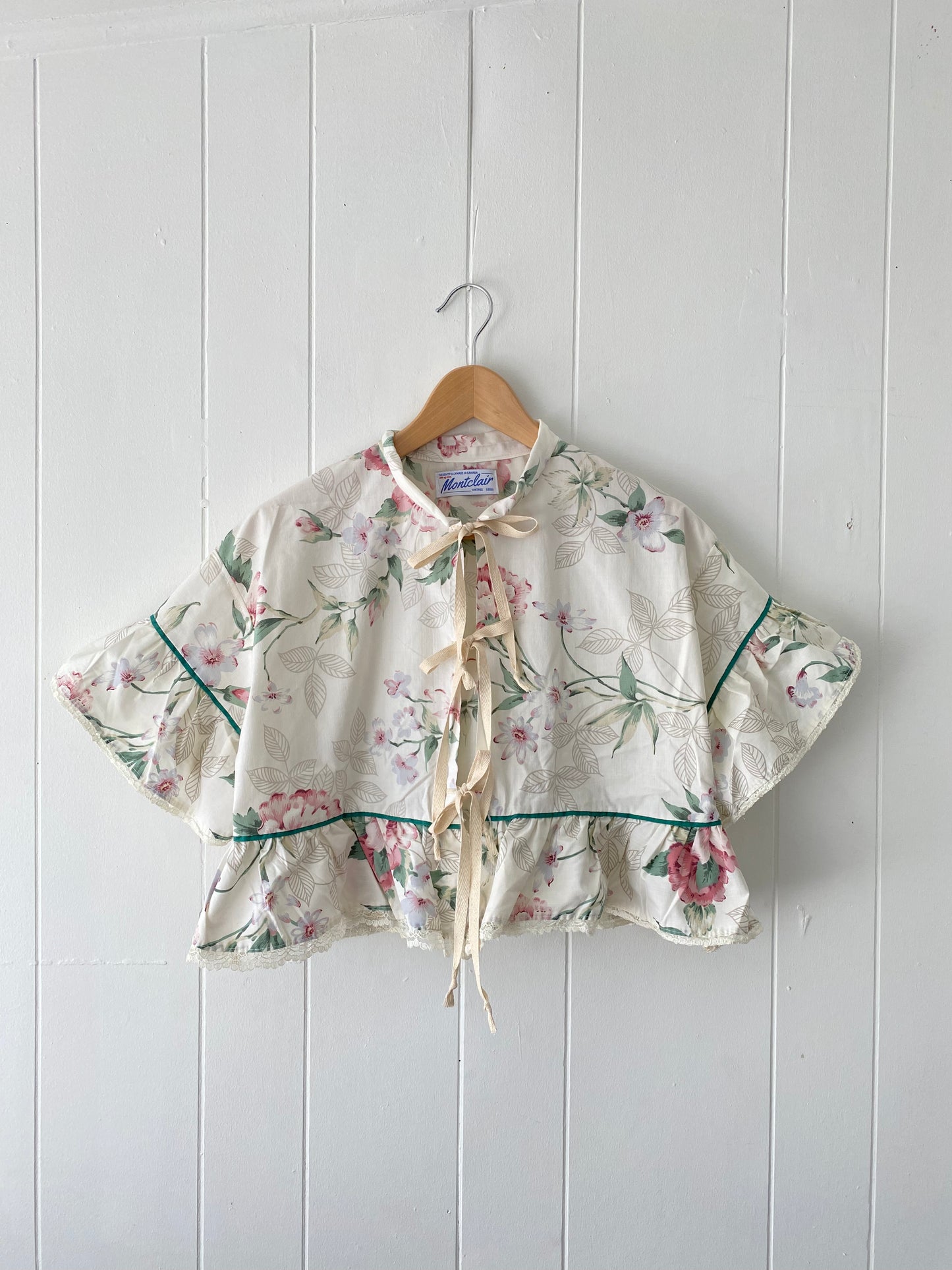 Upcycled Tie Front Blouse