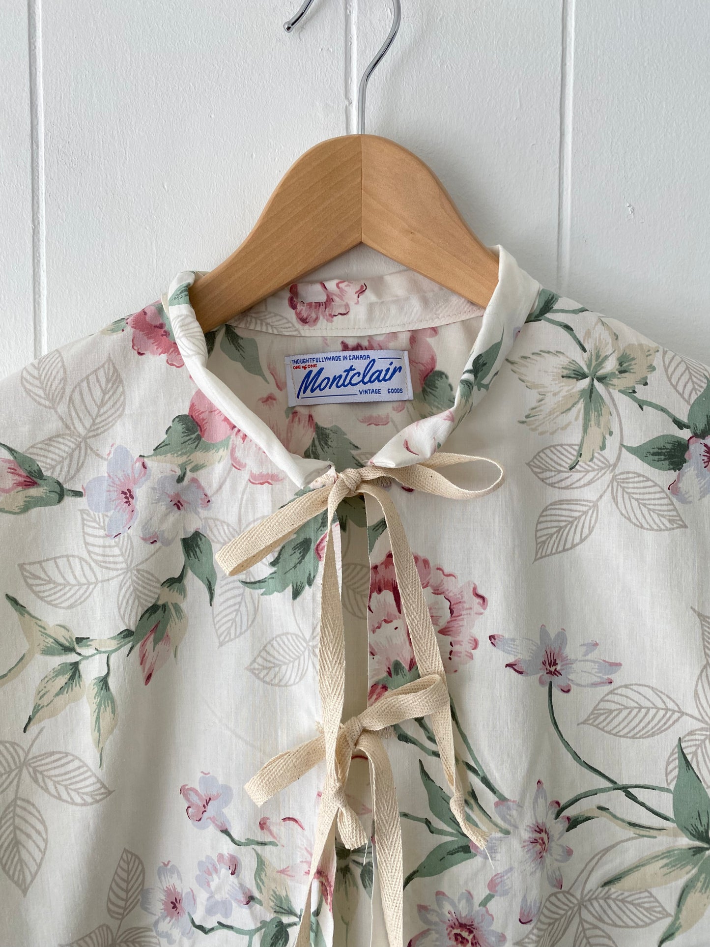 Upcycled Tie Front Blouse