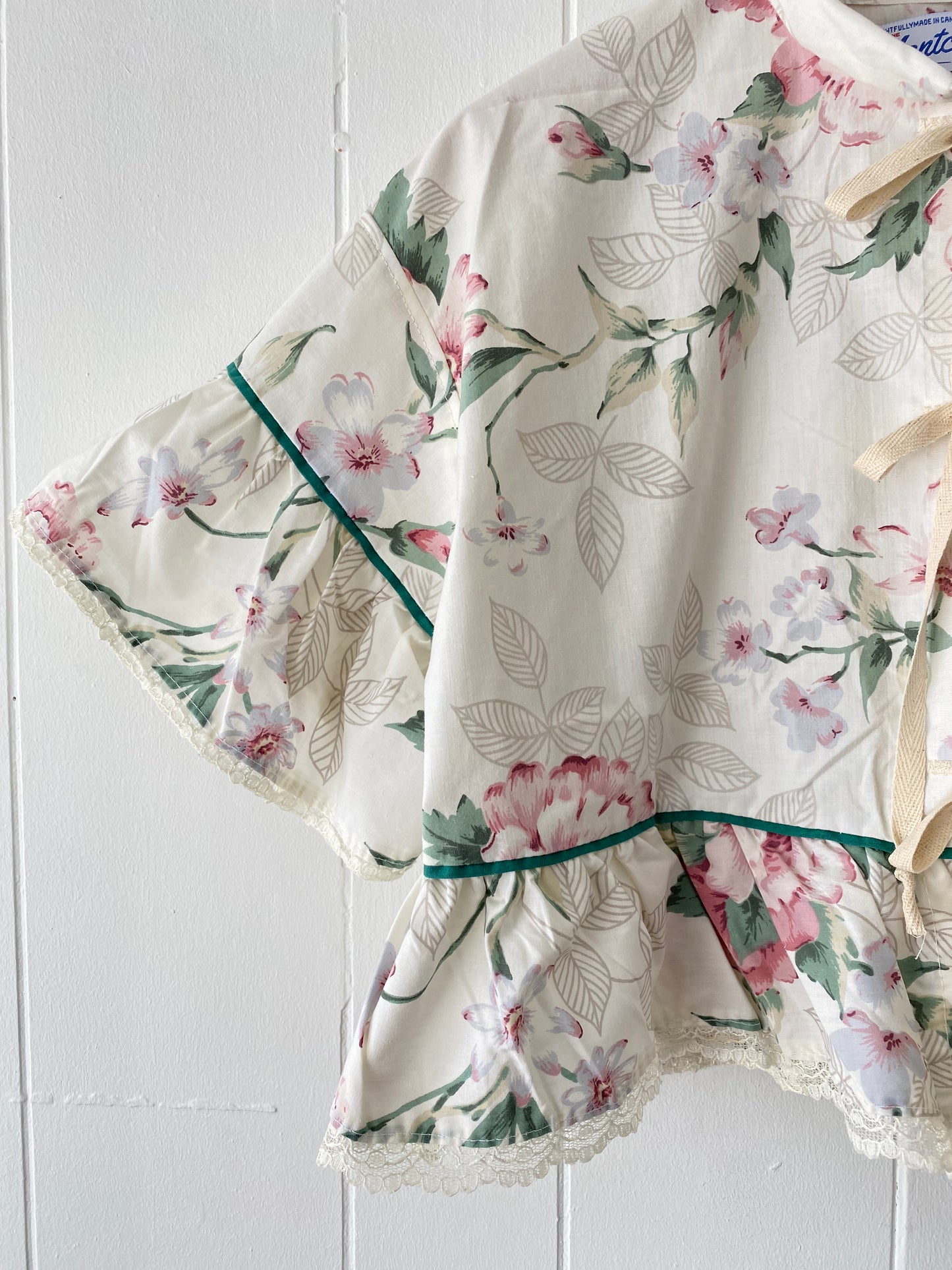 Upcycled Tie Front Blouse