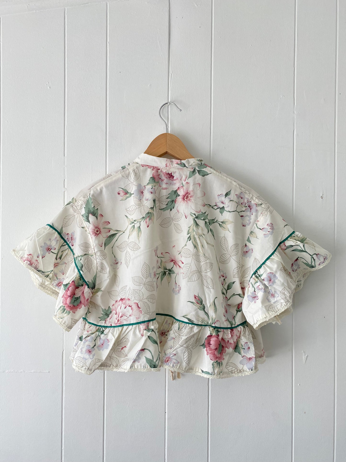 Upcycled Tie Front Blouse