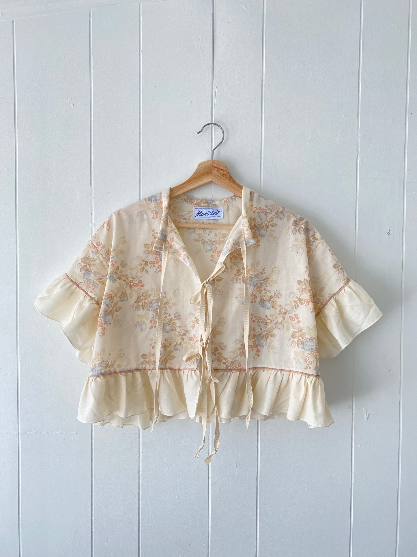 Upcycled Tie Front Blouse