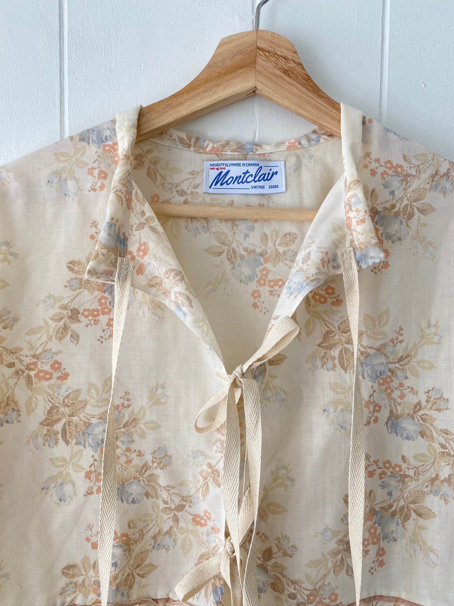 Upcycled Tie Front Blouse