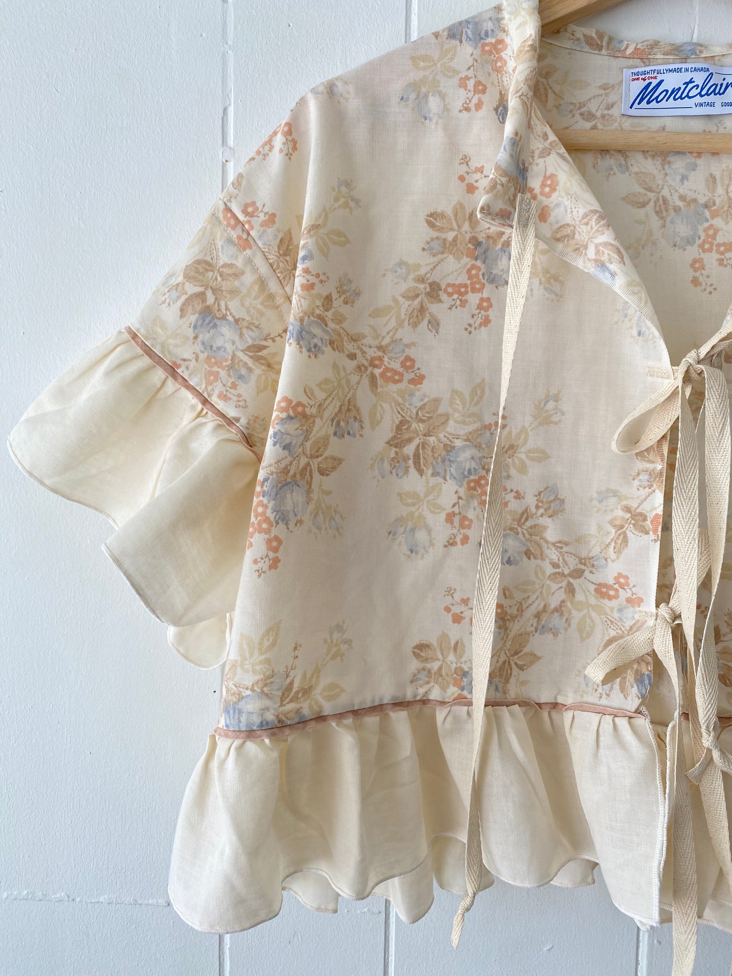 Upcycled Tie Front Blouse