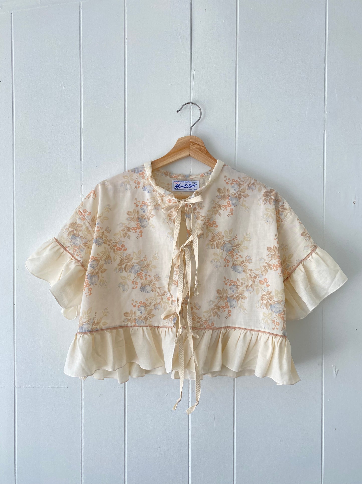 Upcycled Tie Front Blouse