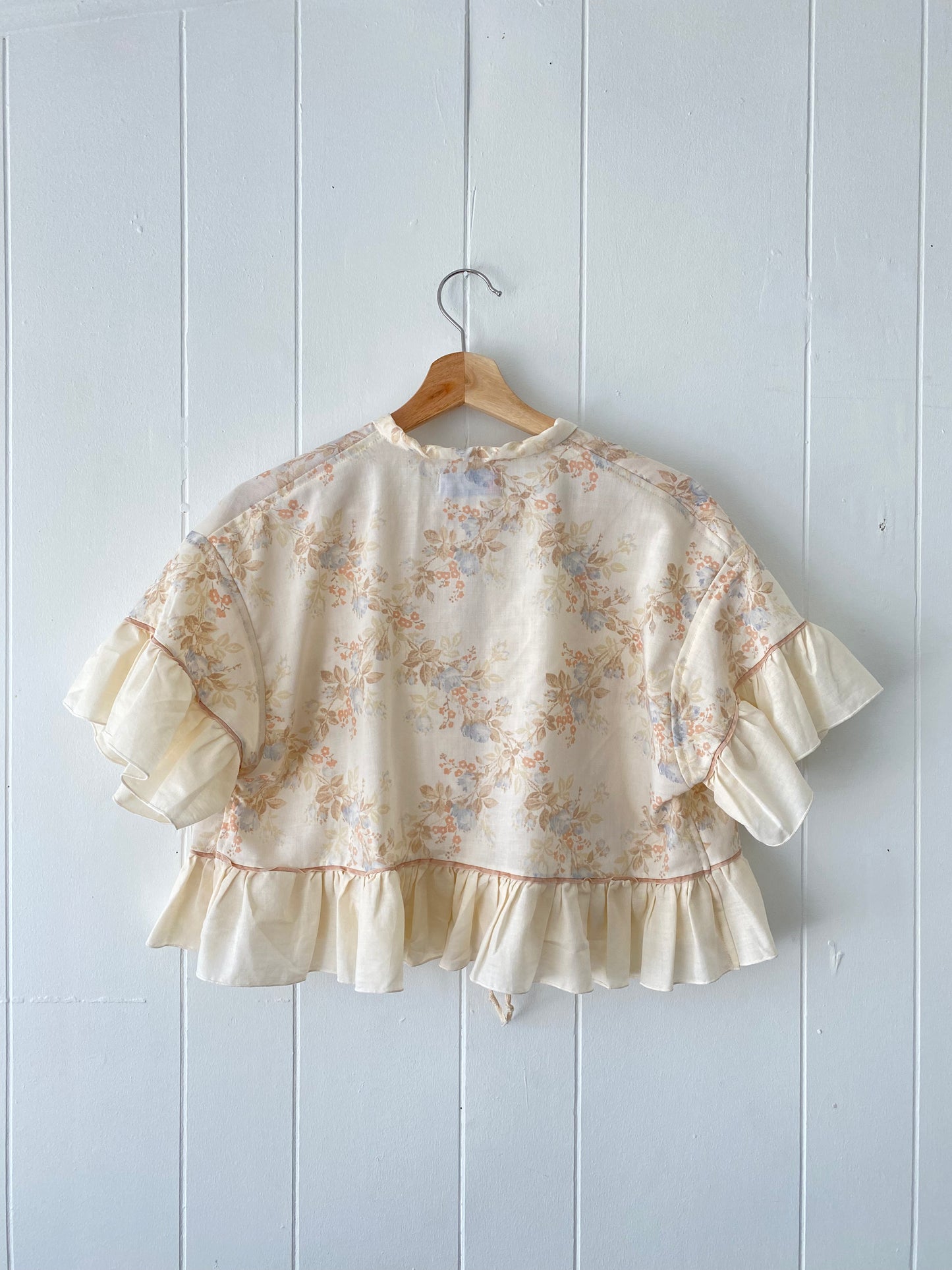 Upcycled Tie Front Blouse