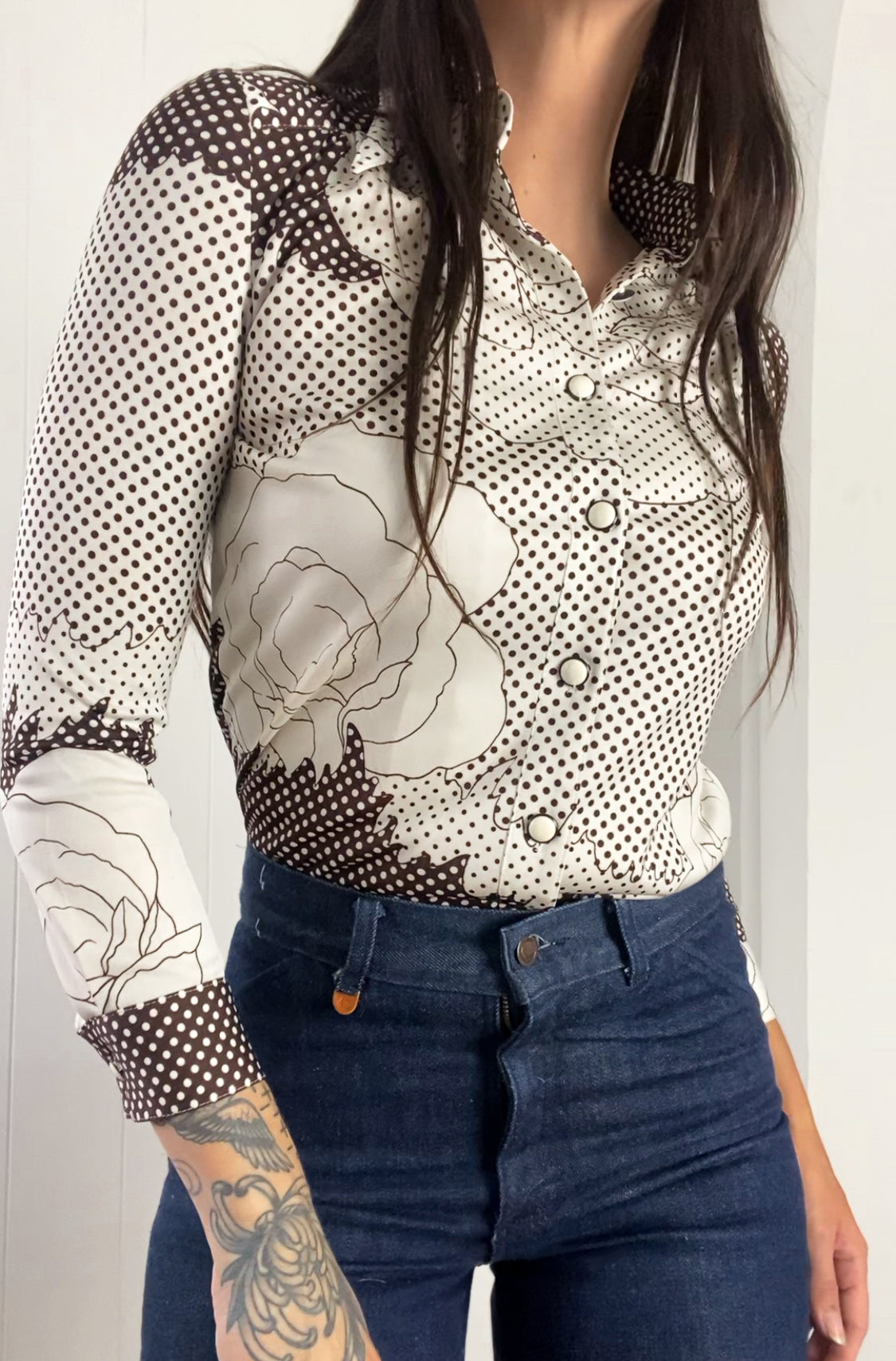 XS Vintage Western Style Blouse