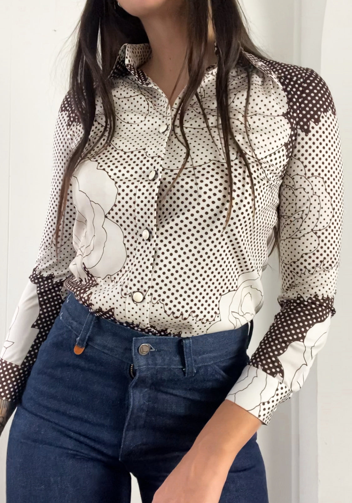 XS Vintage Western Style Blouse