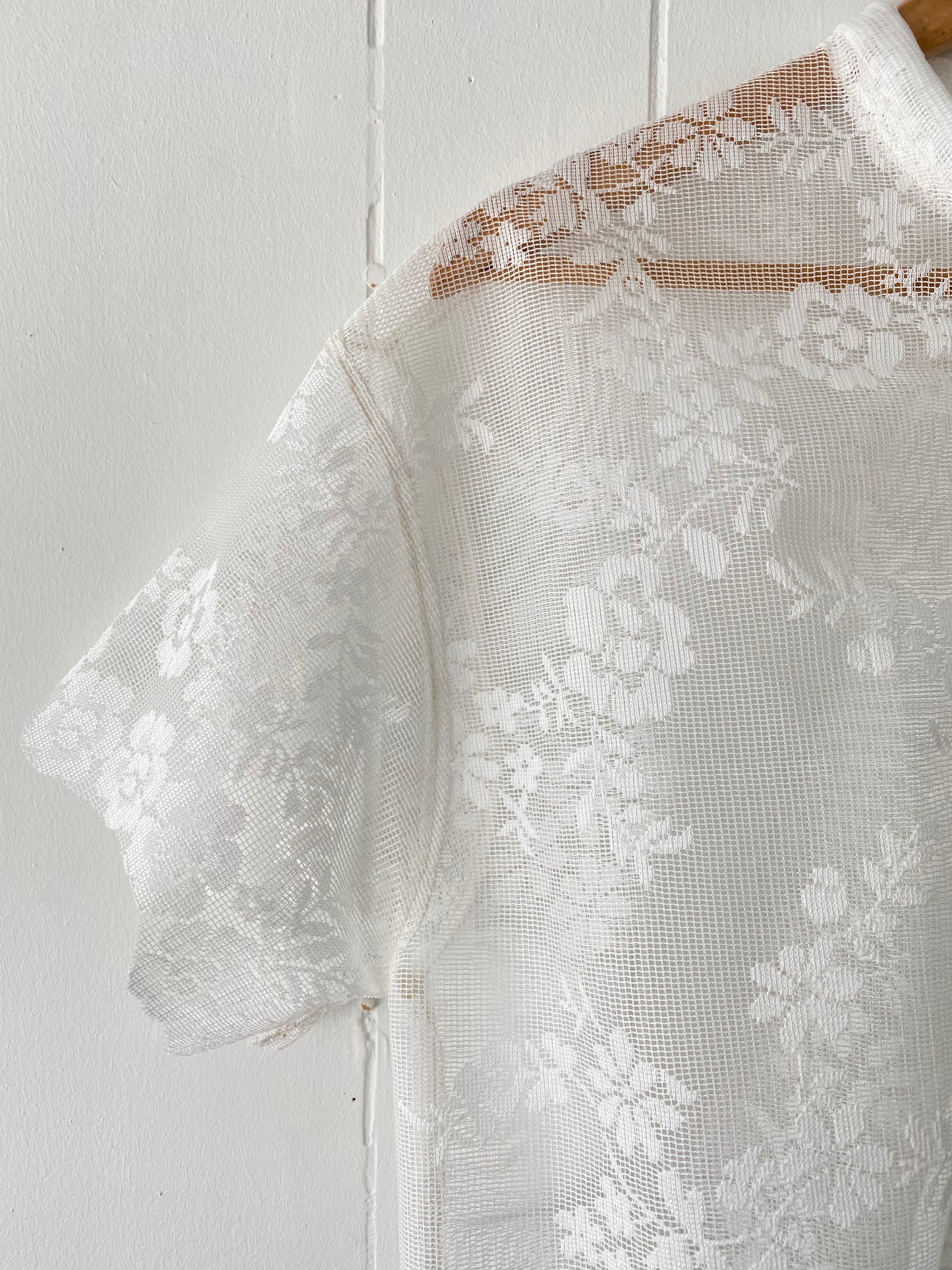 Upcycled Button Up Lace Blouse
