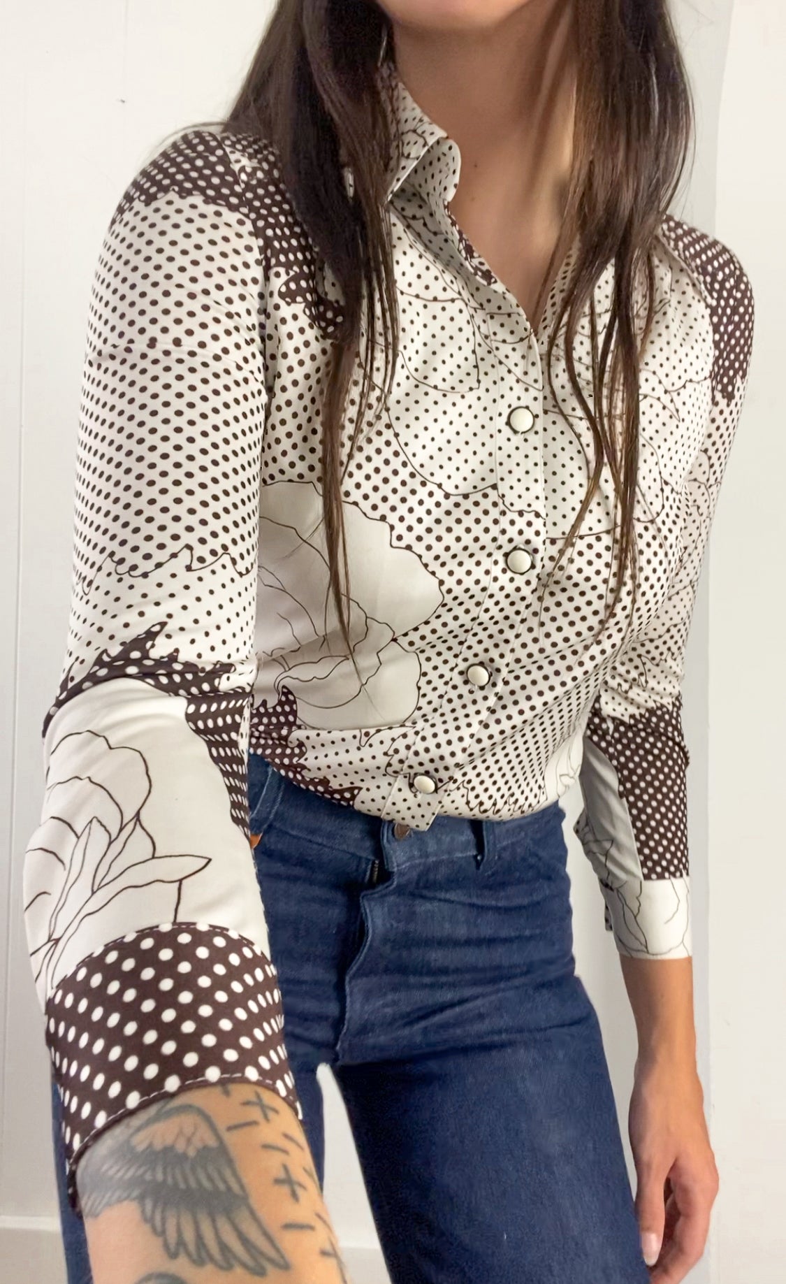 XS Vintage Western Style Blouse