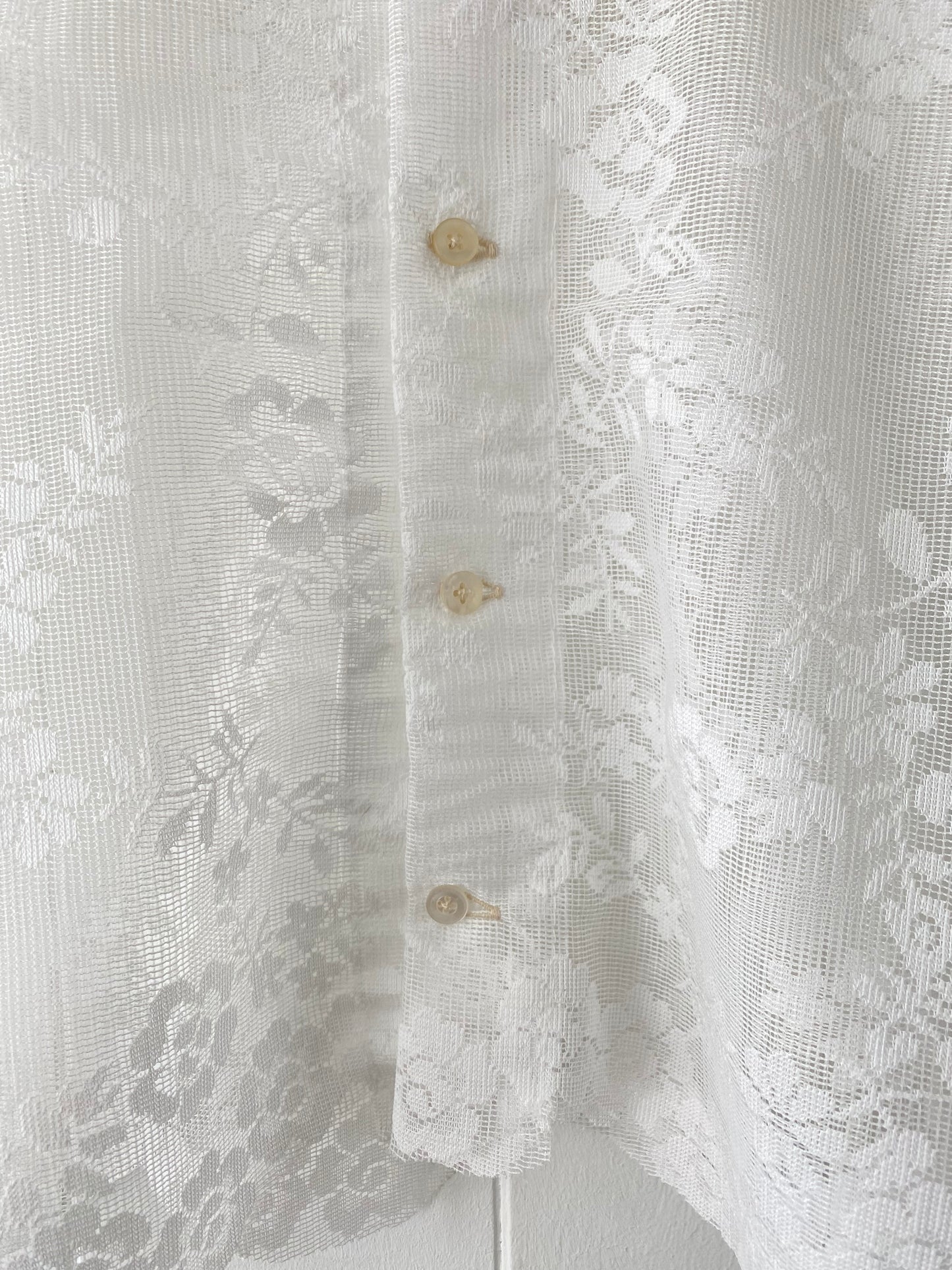Upcycled Button Up Lace Blouse
