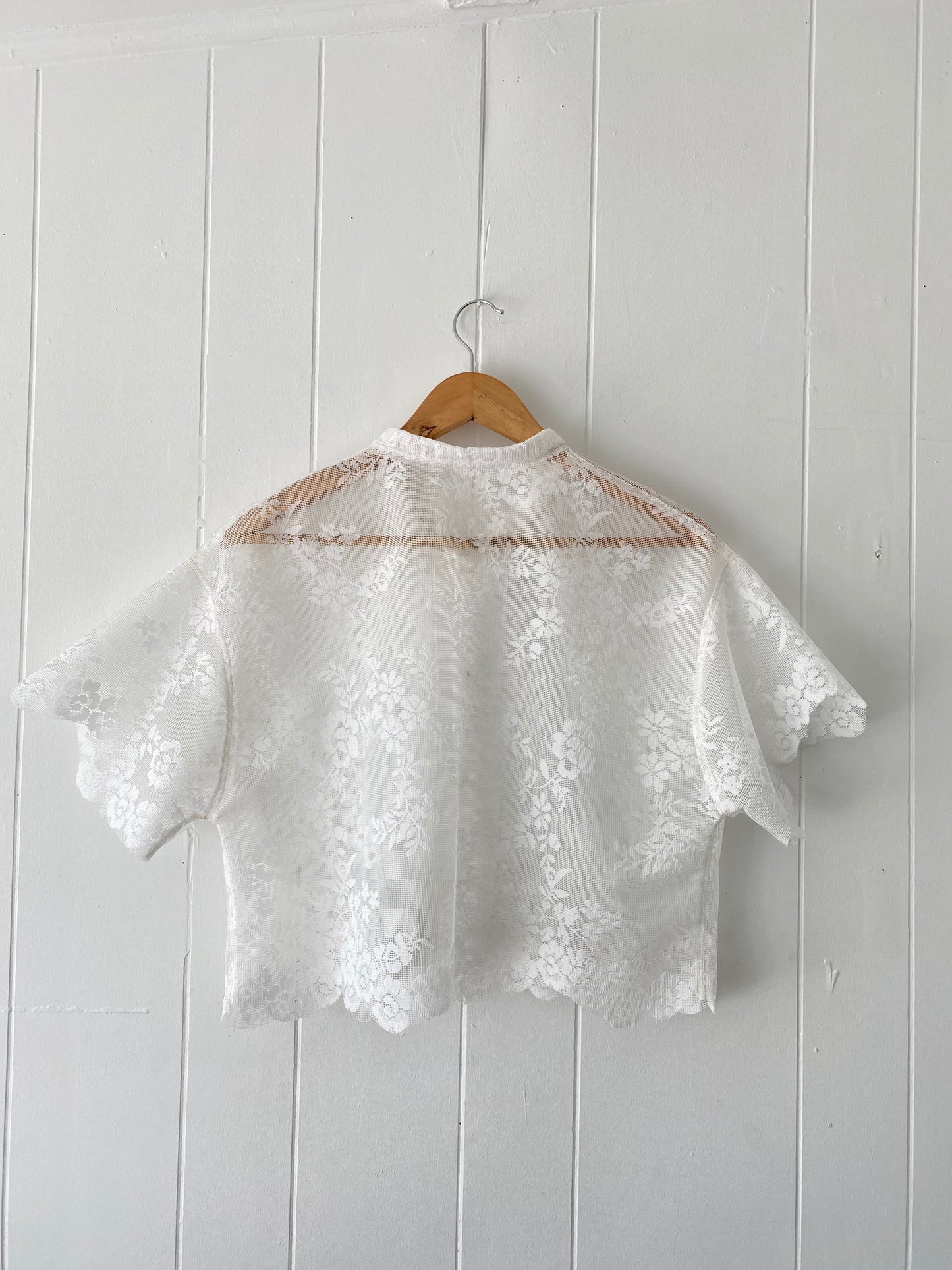 Upcycled Button Up Lace Blouse