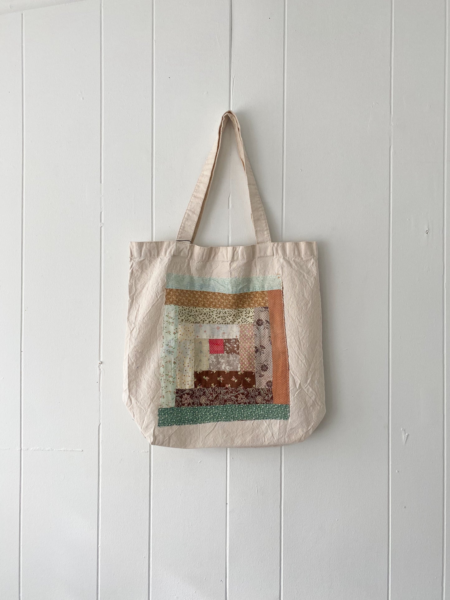Upcycled Quilt Block Tote Bag