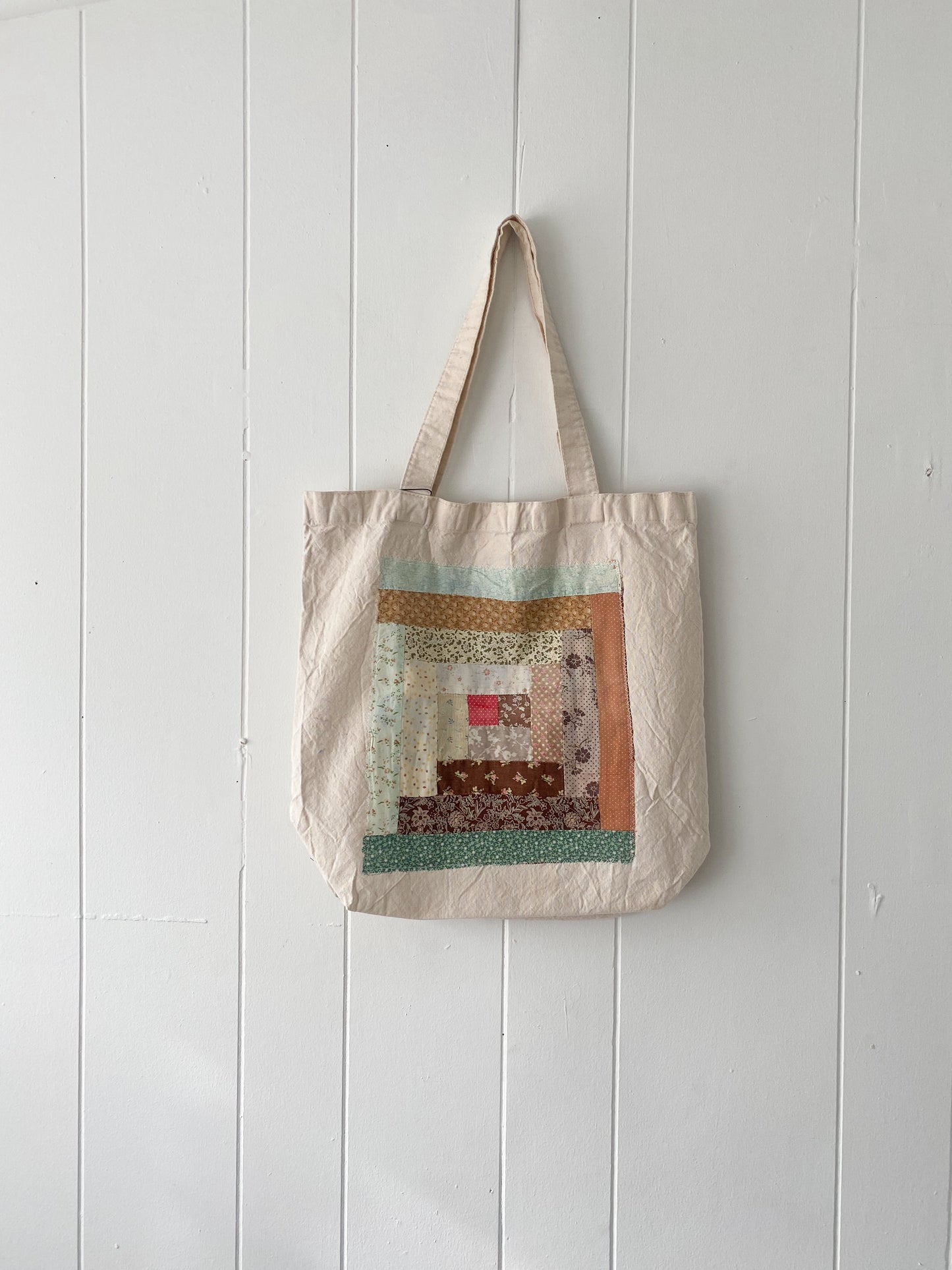 Upcycled Quilt Block Tote Bag