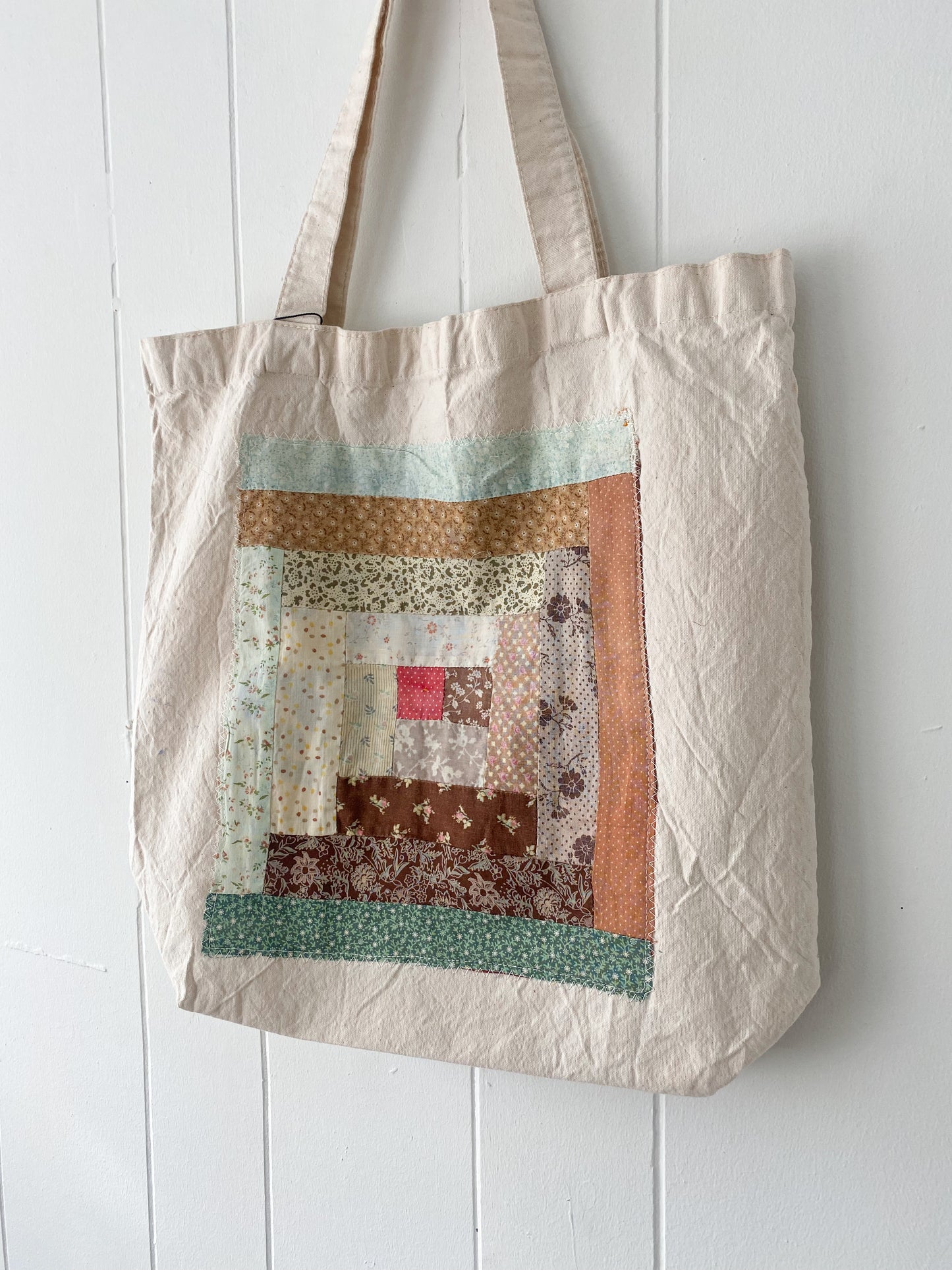Upcycled Quilt Block Tote Bag