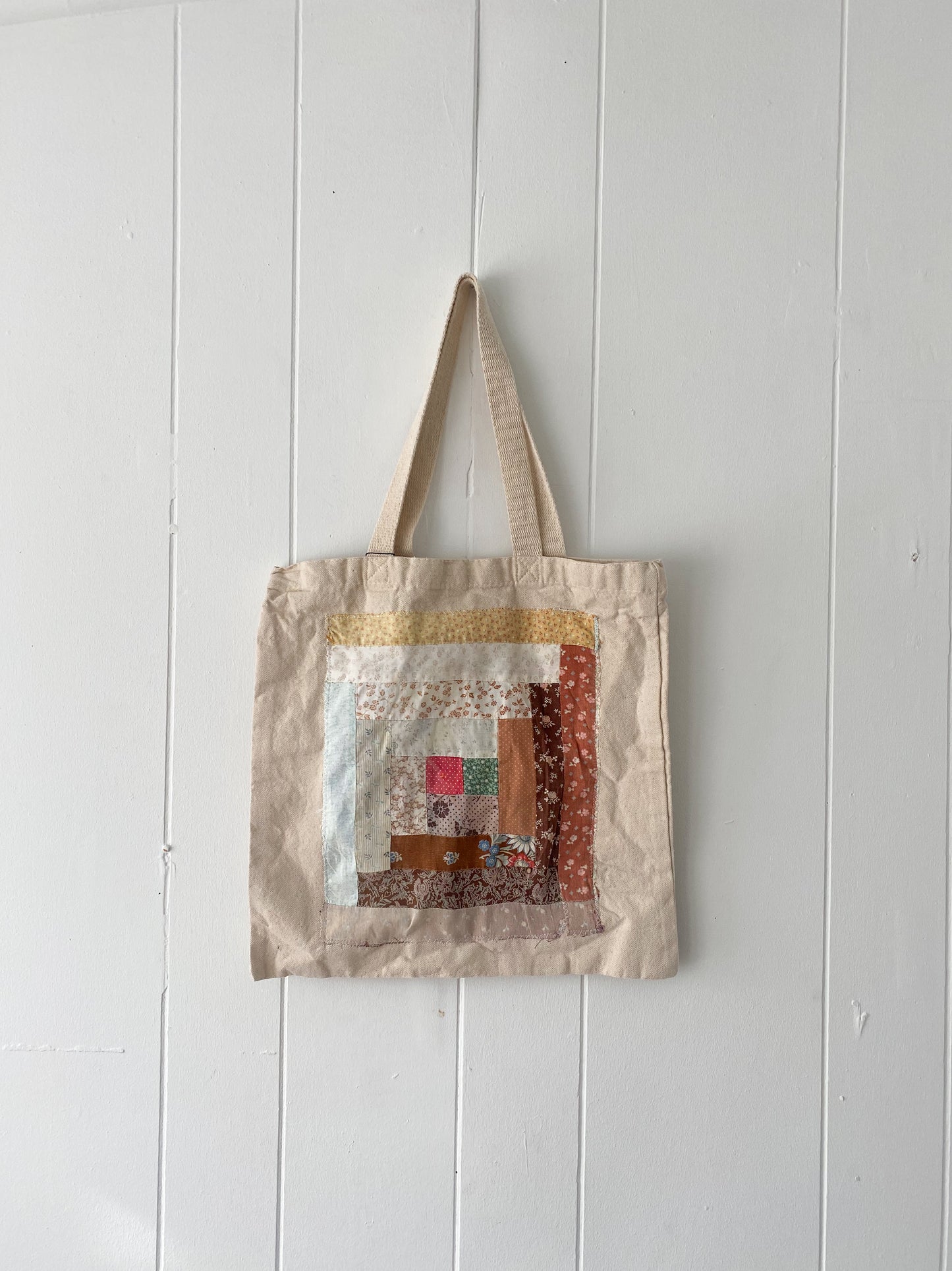 Upcycled Quilt Block Tote Bag