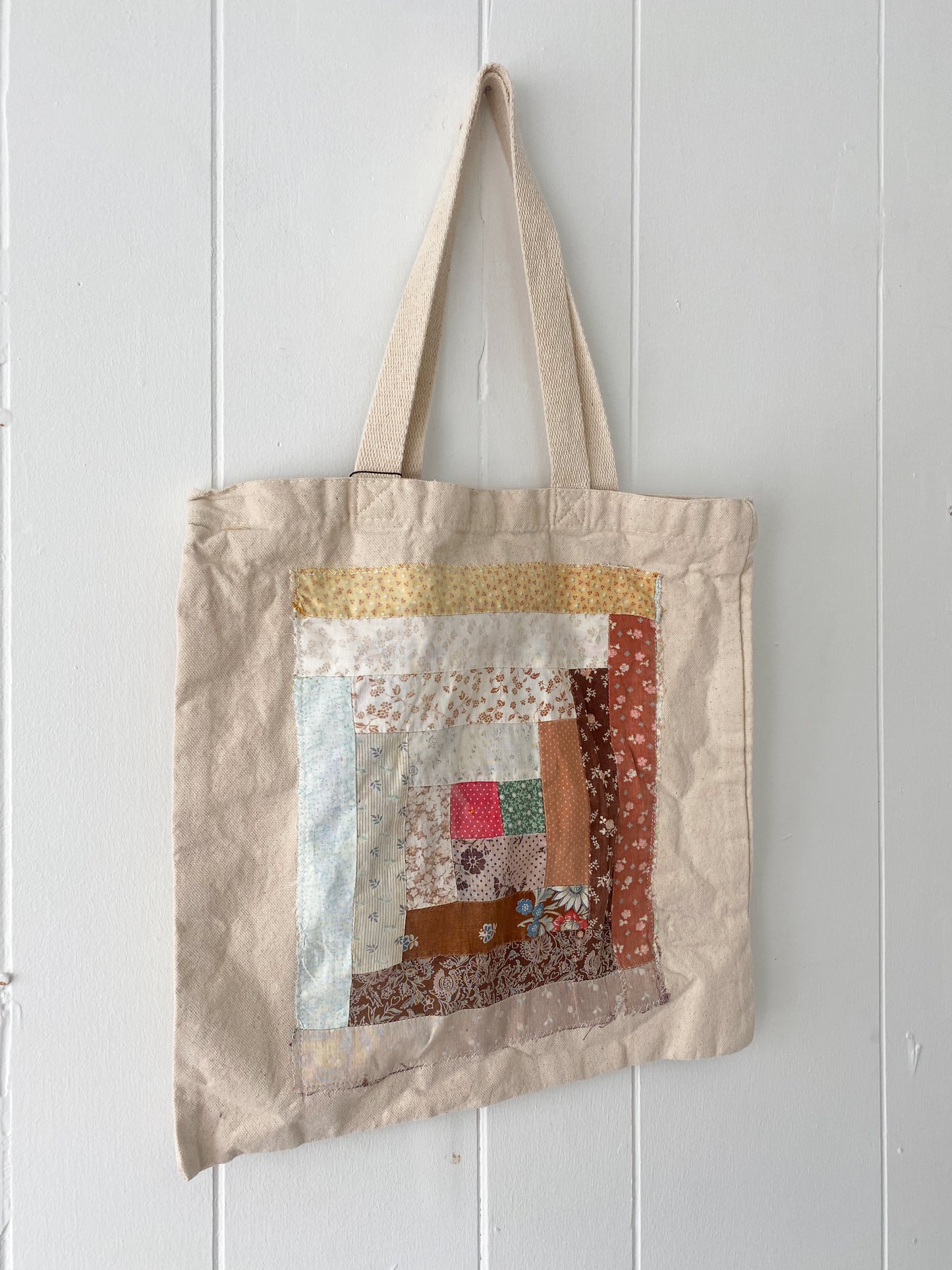 Upcycled Quilt Block Tote Bag