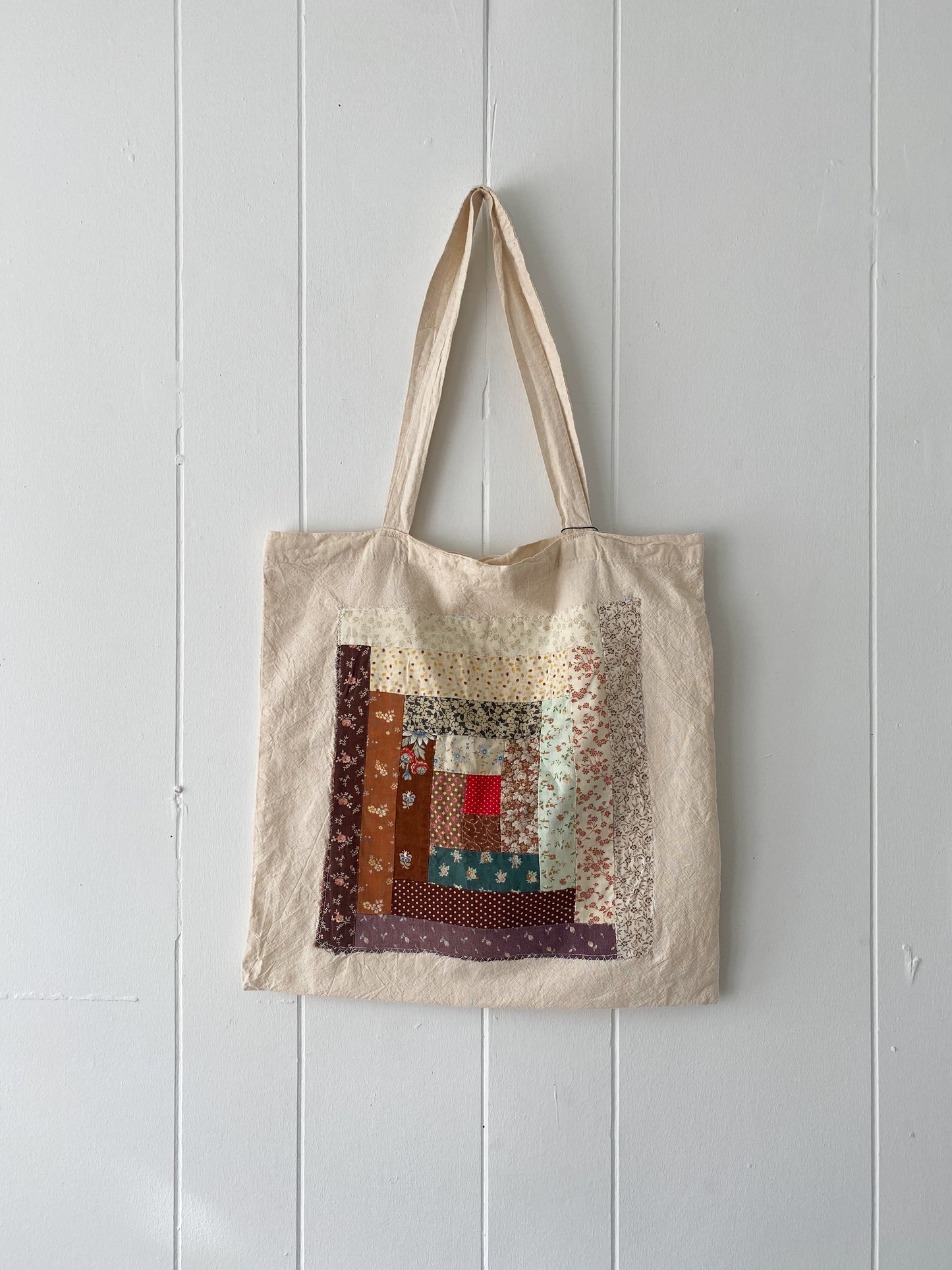 Upcycled Quilt Block Tote Bag