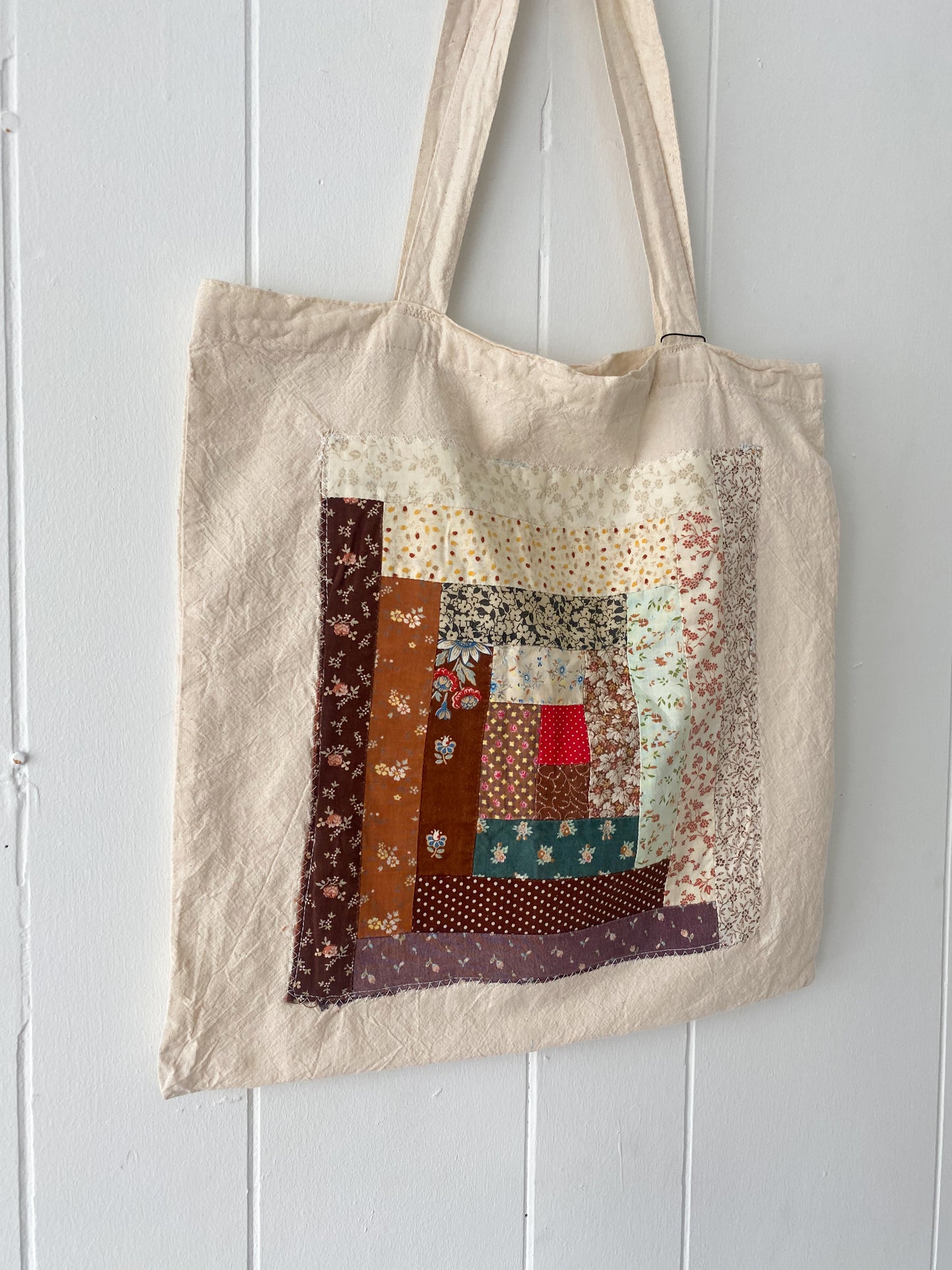 Upcycled Quilt Block Tote Bag