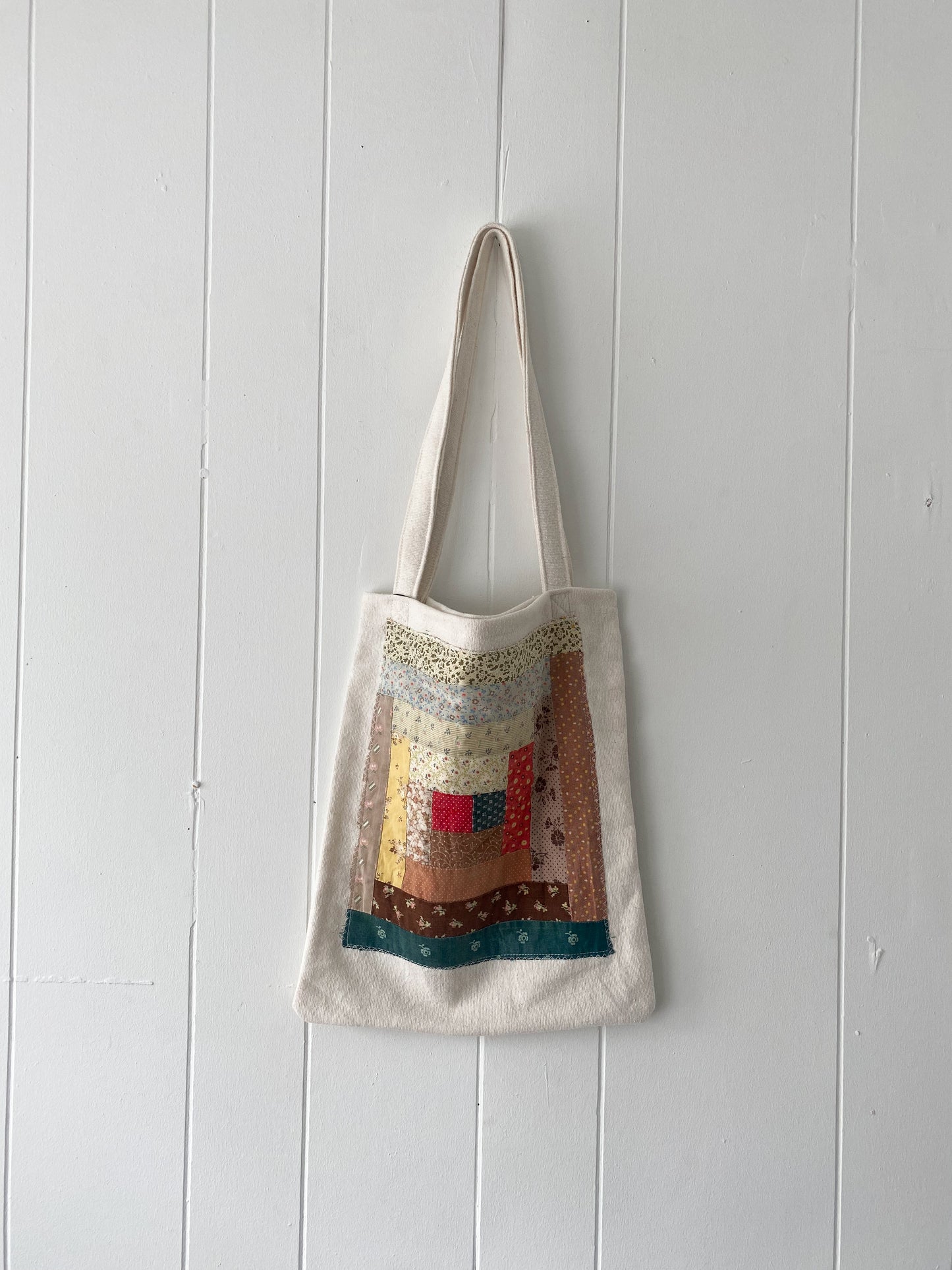 Upcycled Quilt Block Tote Bag