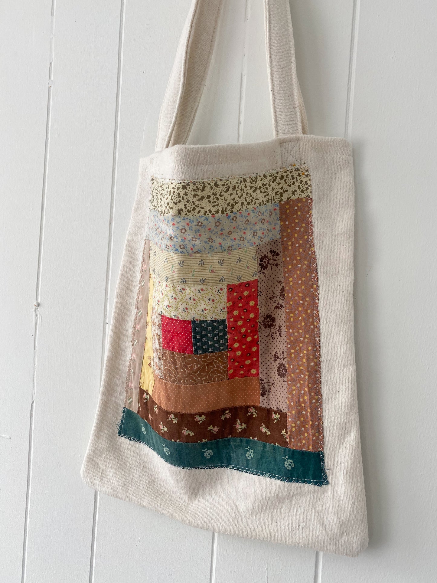 Upcycled Quilt Block Tote Bag