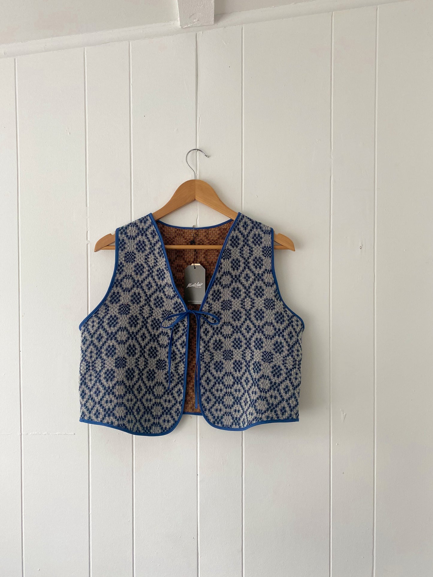 S/M Upcycled Tie Front Vest