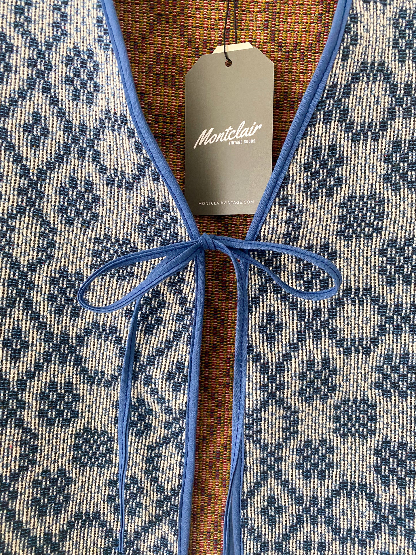 S/M Upcycled Tie Front Vest