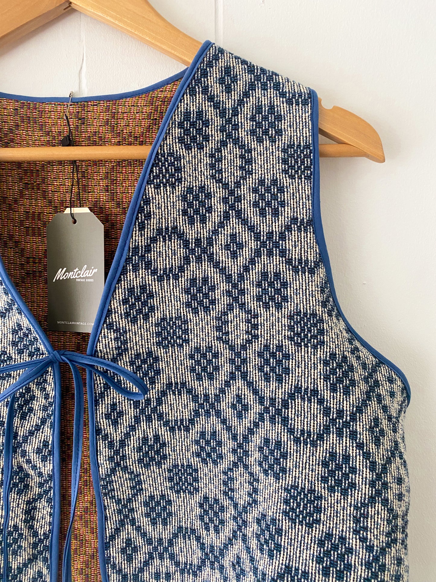 S/M Upcycled Tie Front Vest