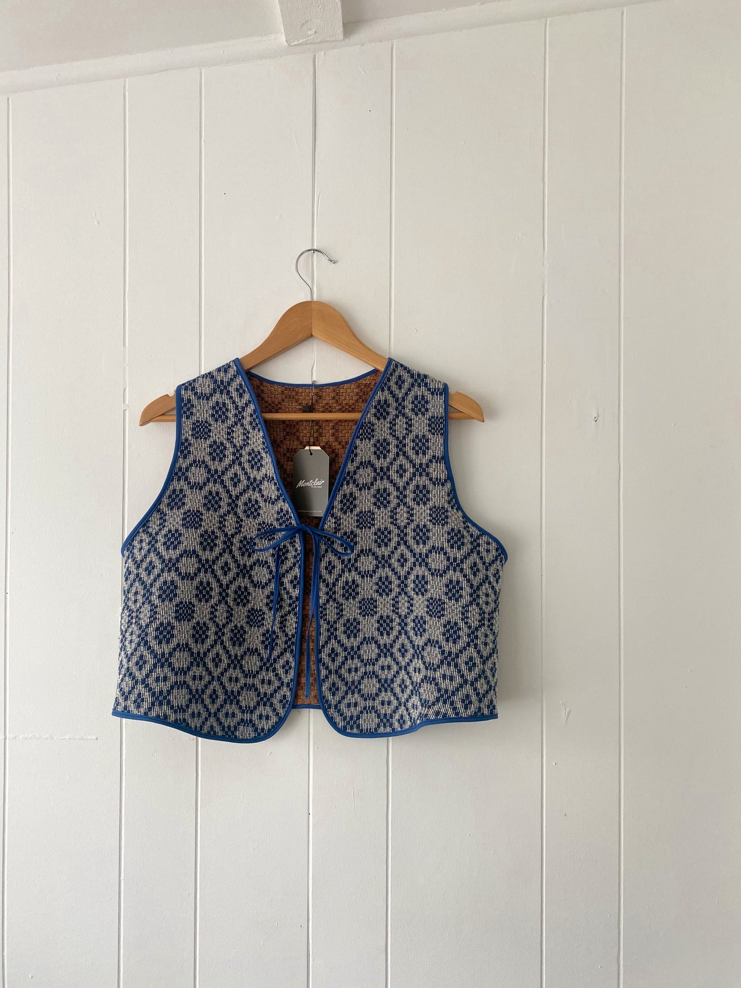 S/M Upcycled Tie Front Vest