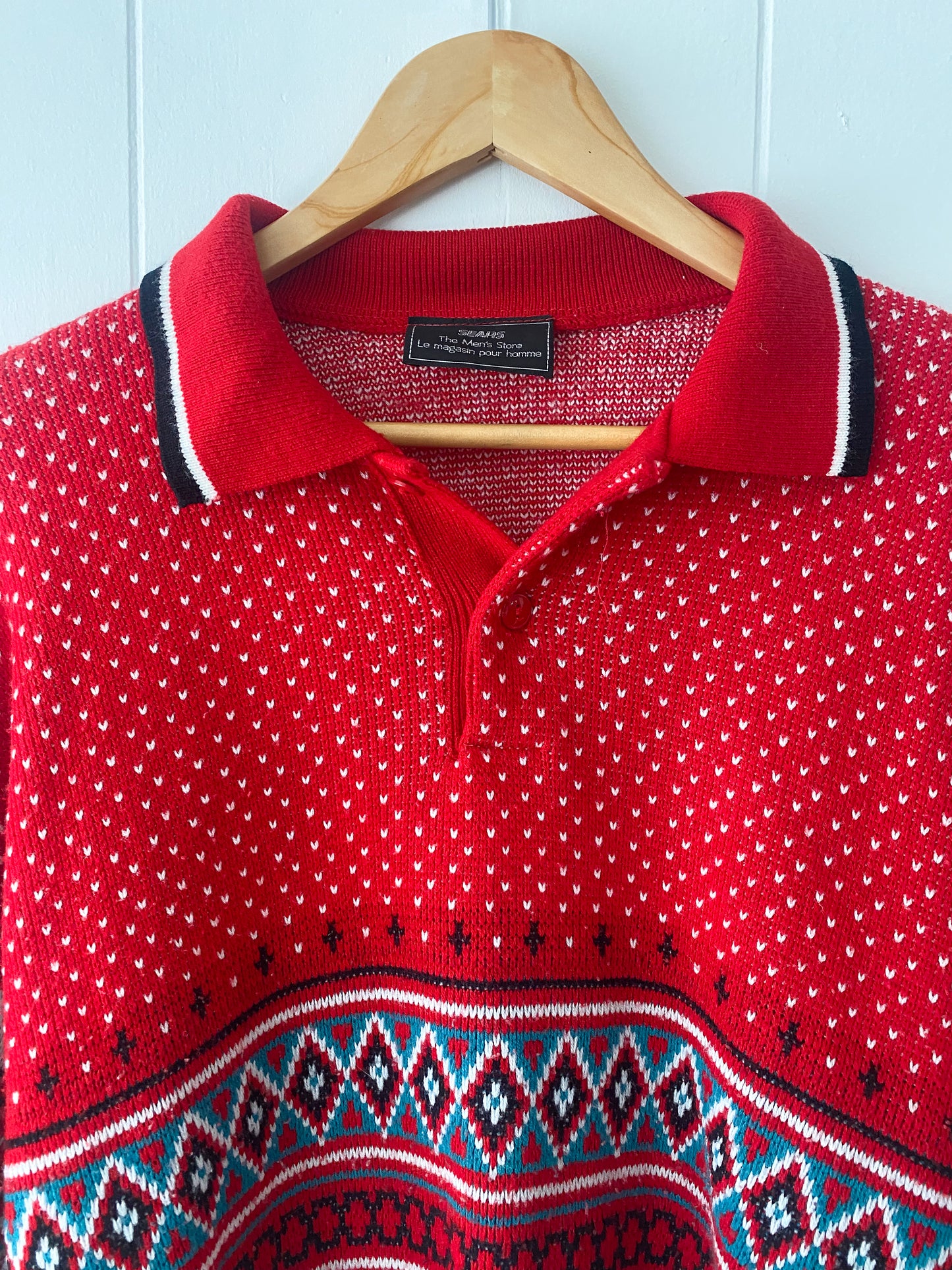 XL Vintage Festive Sears Grandpa Sweater